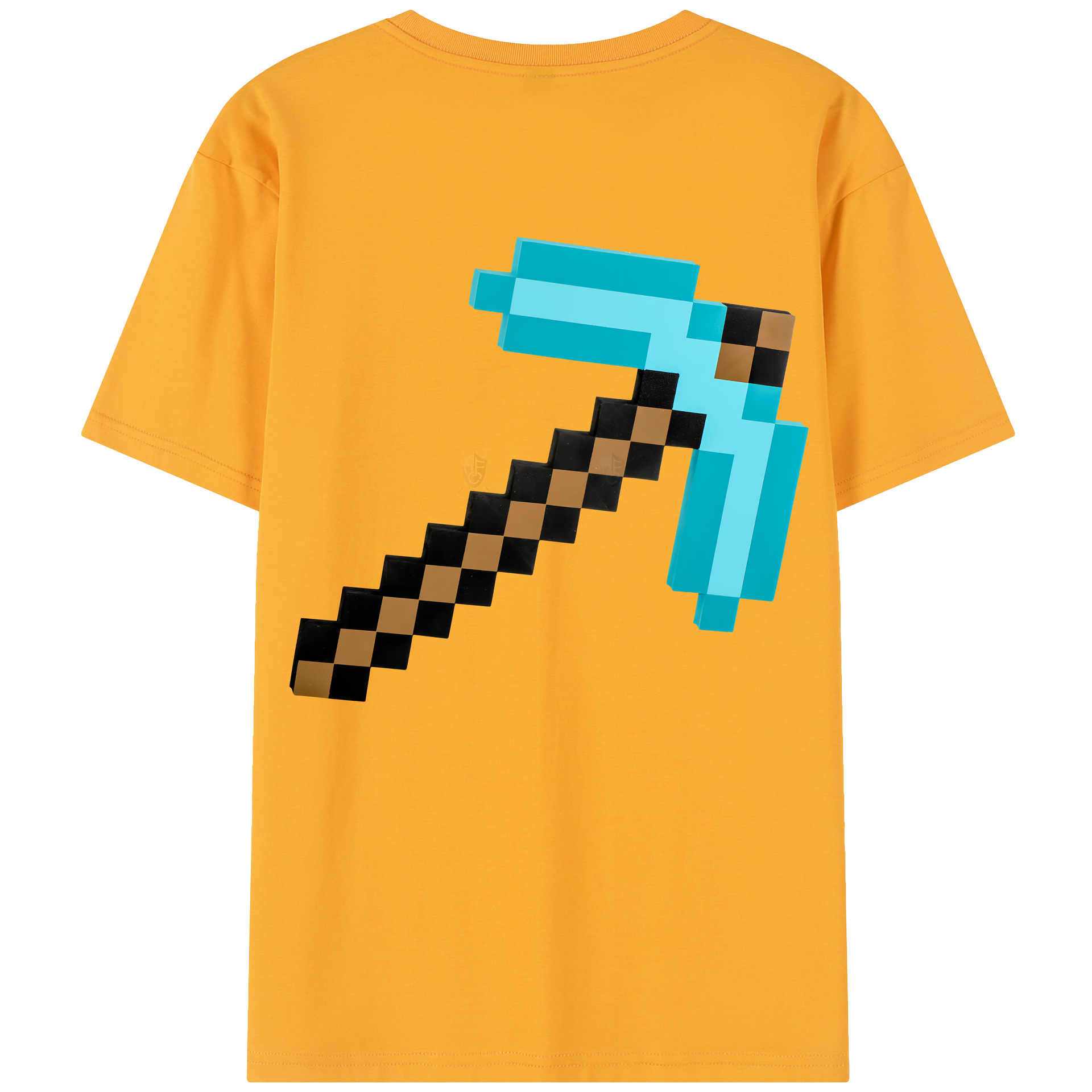 （画像用） マインクラフト ブロックの世界 Minecraft MC Block world 綿100％半袖Tシャツ（背面プリント）