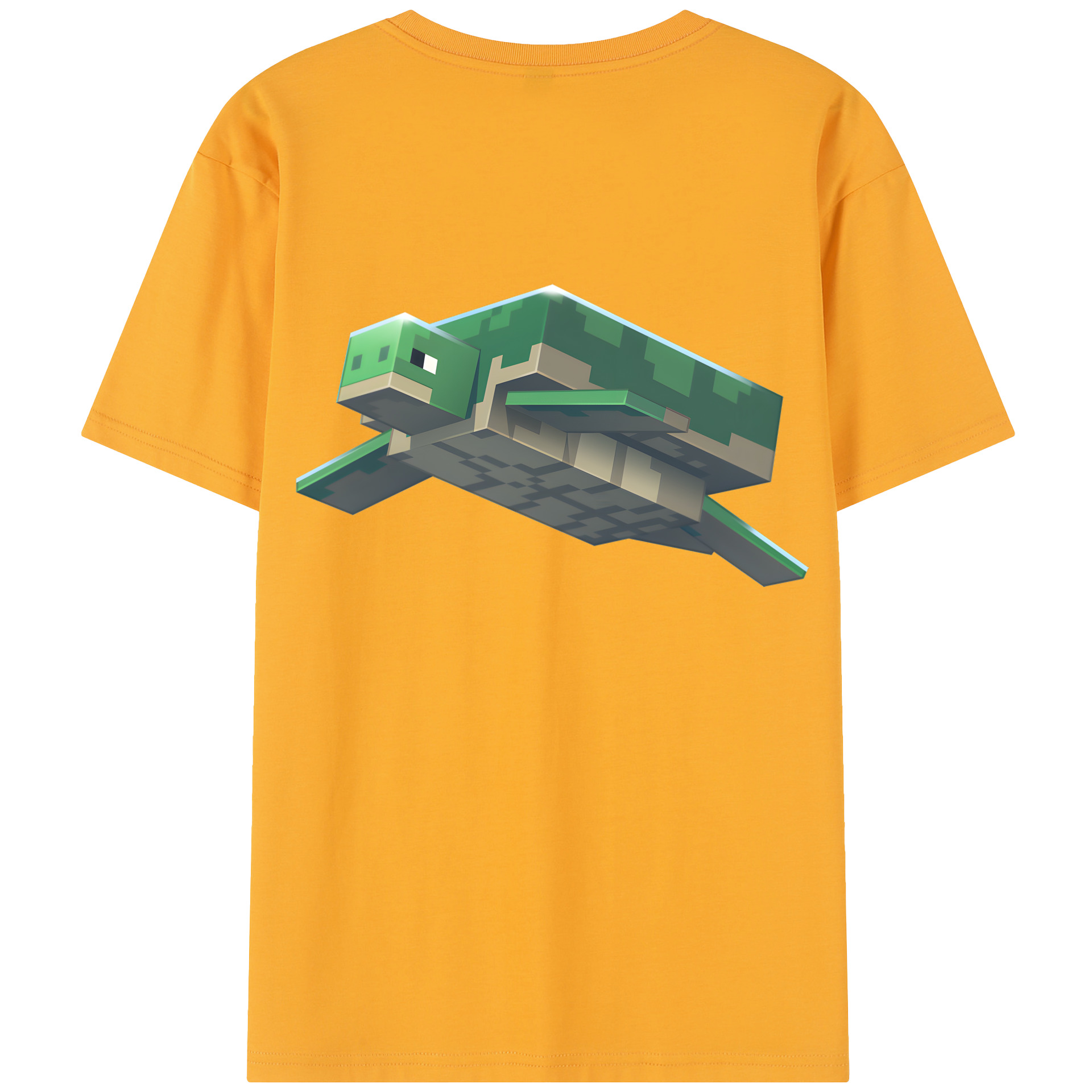 （画像用） マインクラフト ブロックの世界 Minecraft MC Block world 綿100％半袖Tシャツ（背面プリント）