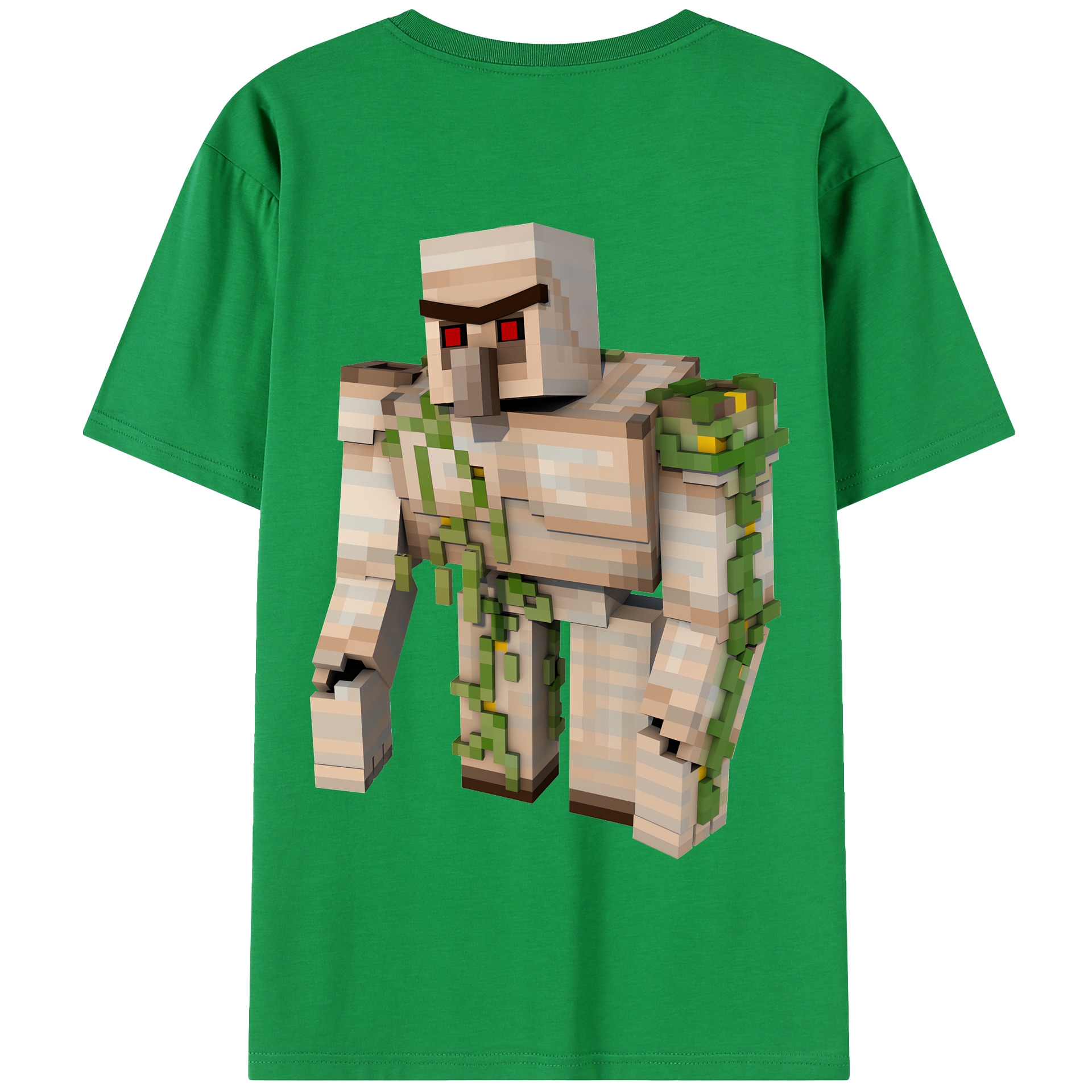 （画像用） マインクラフト ブロックの世界 Minecraft MC Block world 綿100％半袖Tシャツ（背面プリント）
