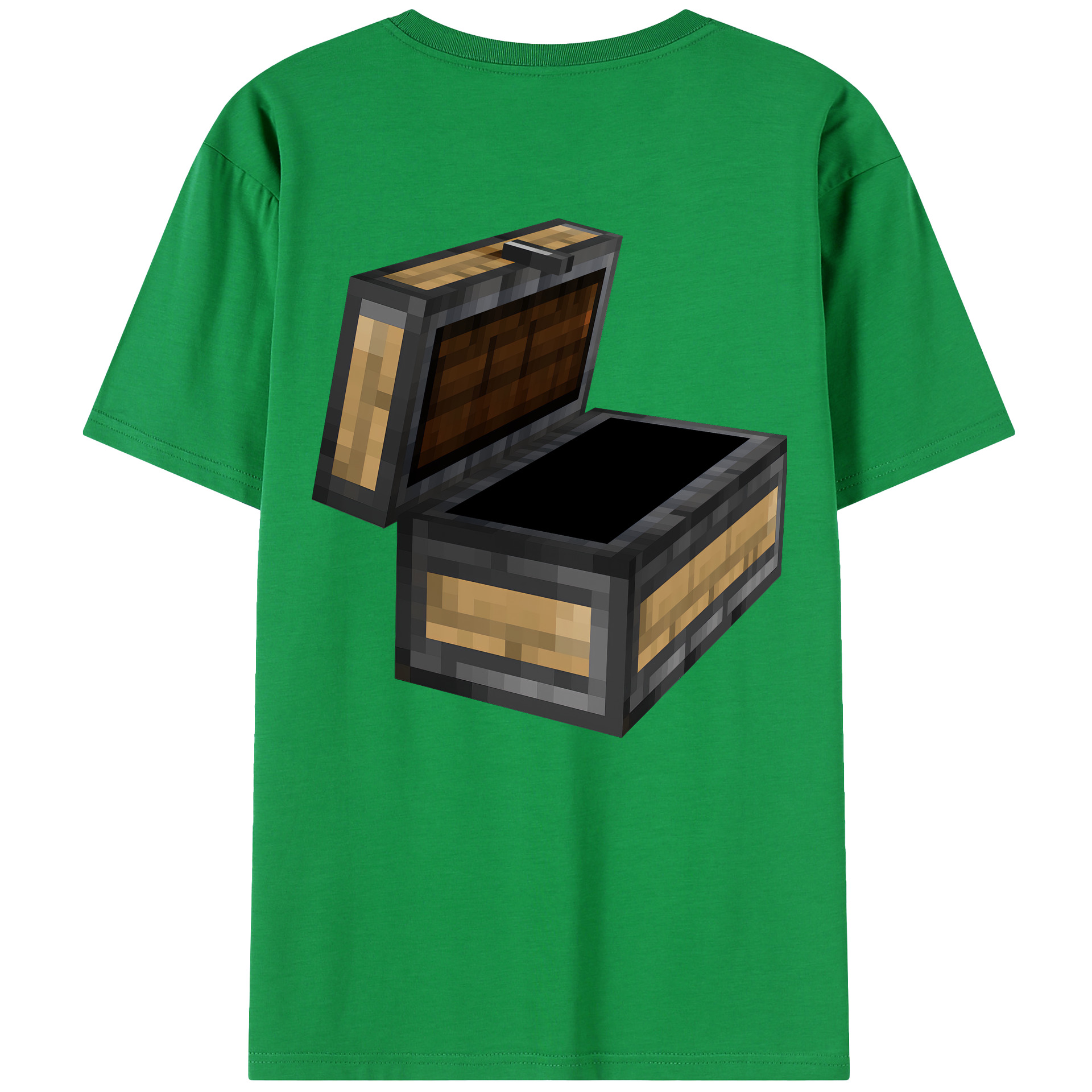 （画像用） マインクラフト ブロックの世界 Minecraft MC Block world 綿100％半袖Tシャツ（背面プリント）