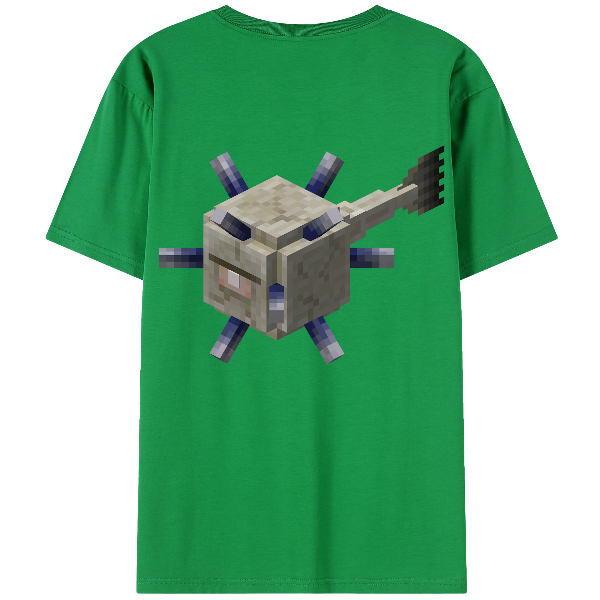 （画像用） マインクラフト ブロックの世界 Minecraft MC Block world 綿100％半袖Tシャツ（背面プリント）