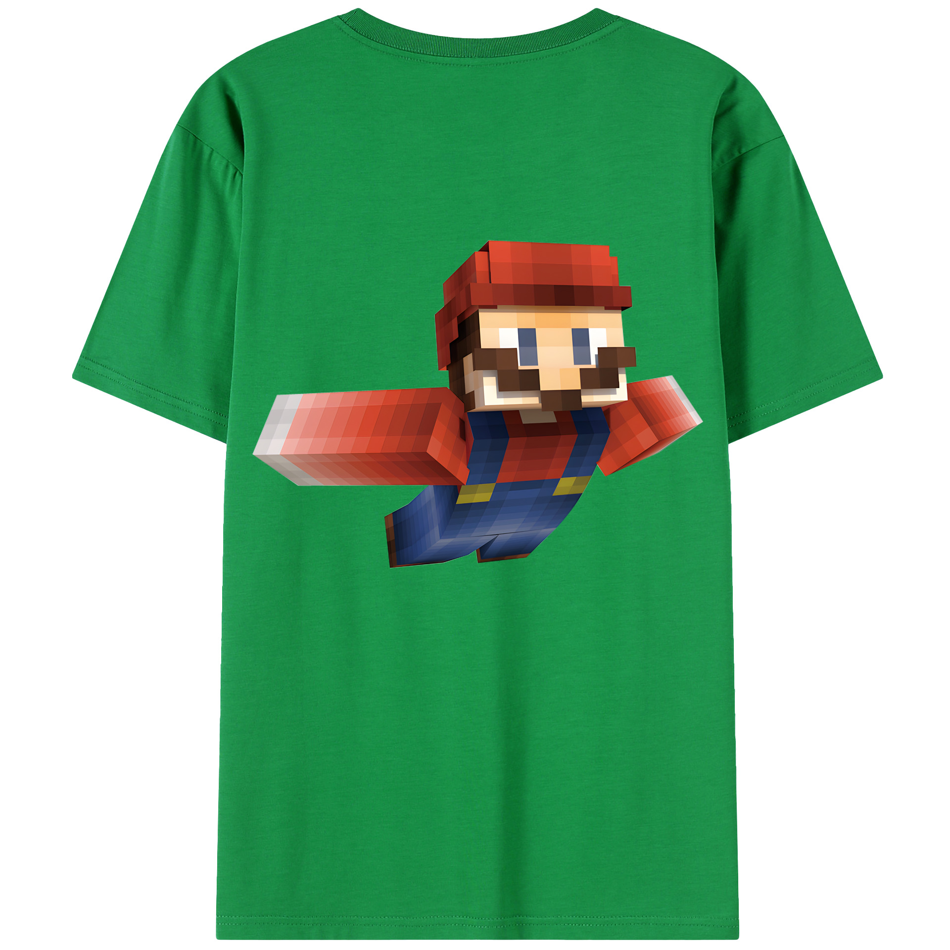 （画像用） マインクラフト ブロックの世界 Minecraft MC Block world 綿100％半袖Tシャツ（背面プリント）