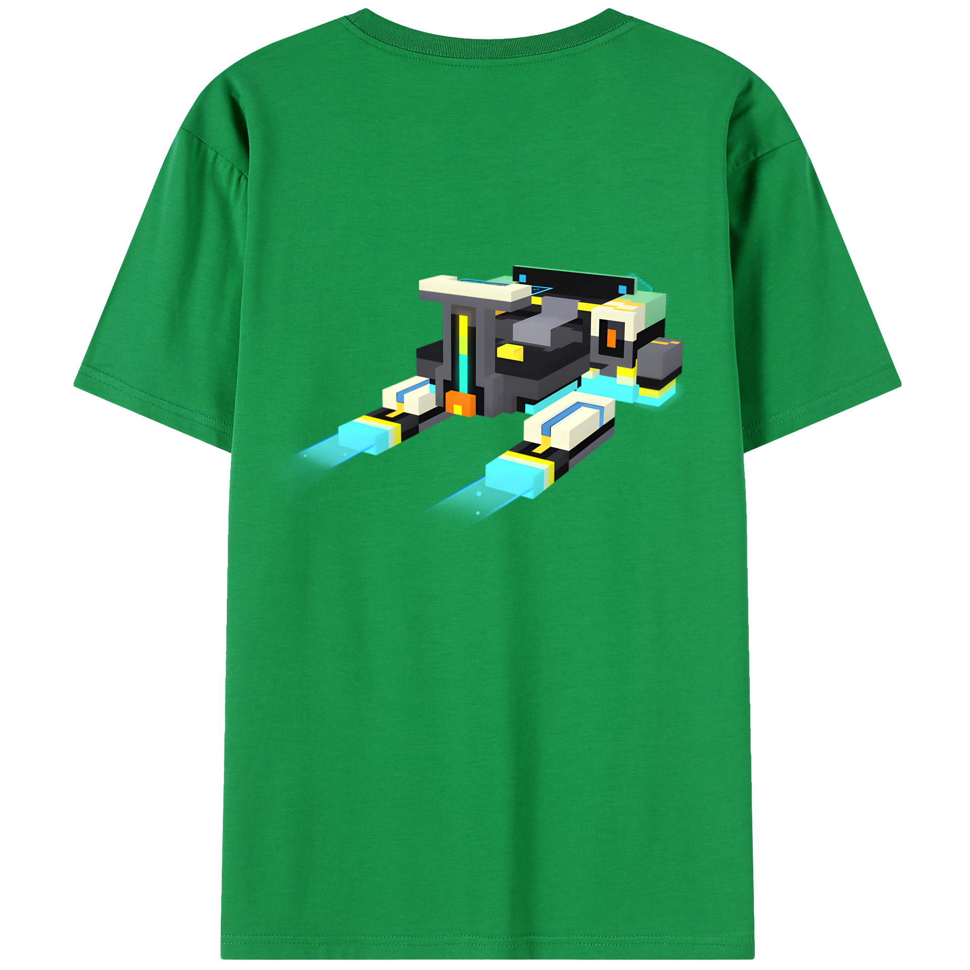 （画像用） マインクラフト ブロックの世界 Minecraft MC Block world 綿100％半袖Tシャツ（背面プリント）