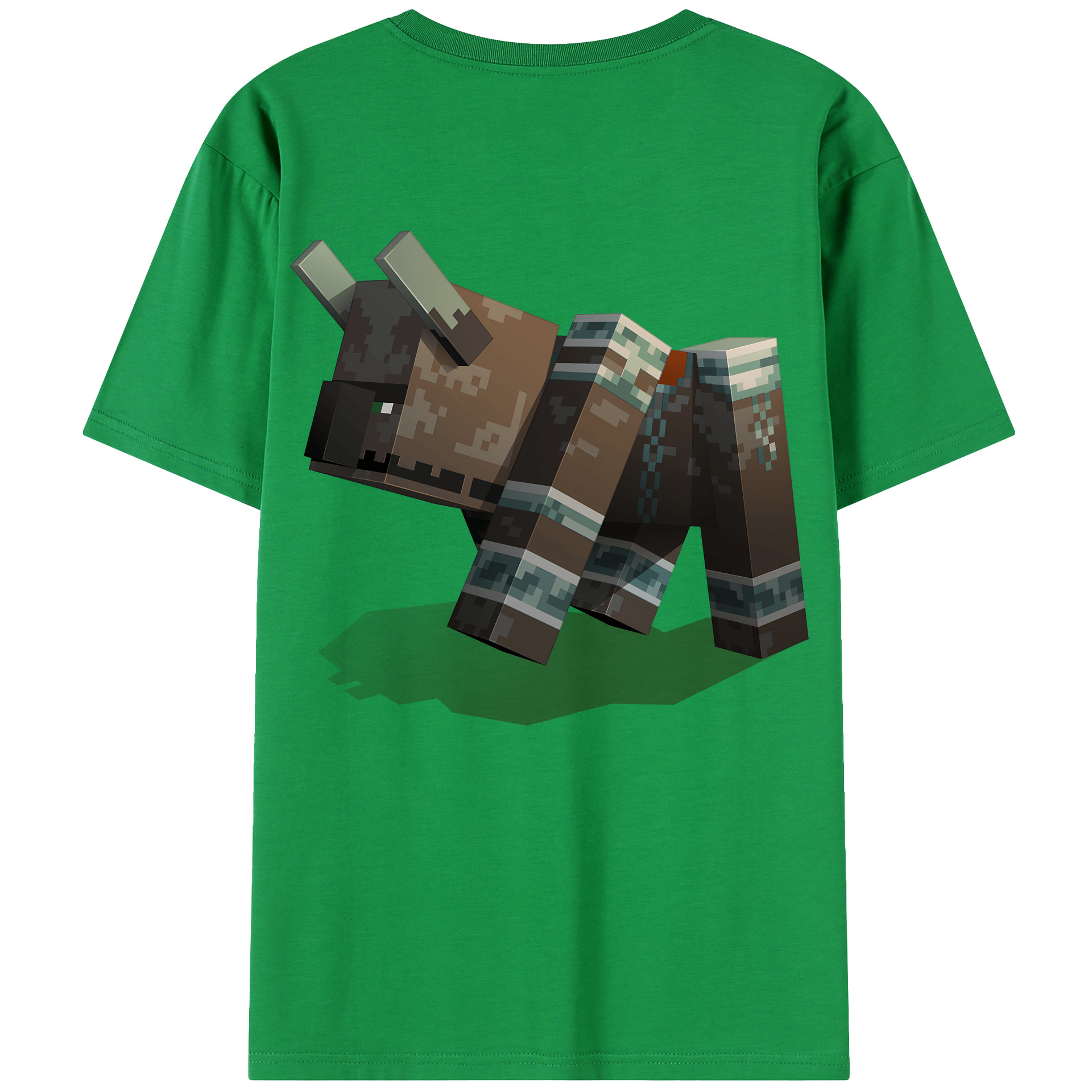 （画像用） マインクラフト ブロックの世界 Minecraft MC Block world 綿100％半袖Tシャツ（背面プリント）