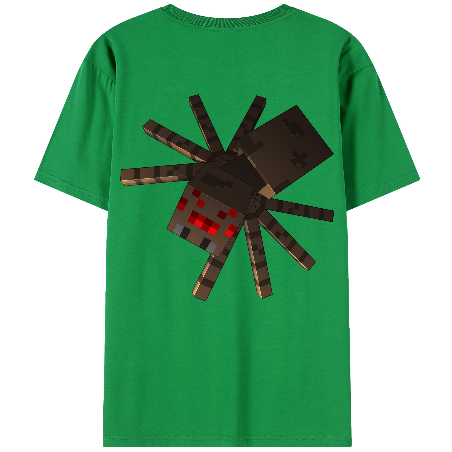 （画像用） マインクラフト ブロックの世界 Minecraft MC Block world 綿100％半袖Tシャツ（背面プリント）
