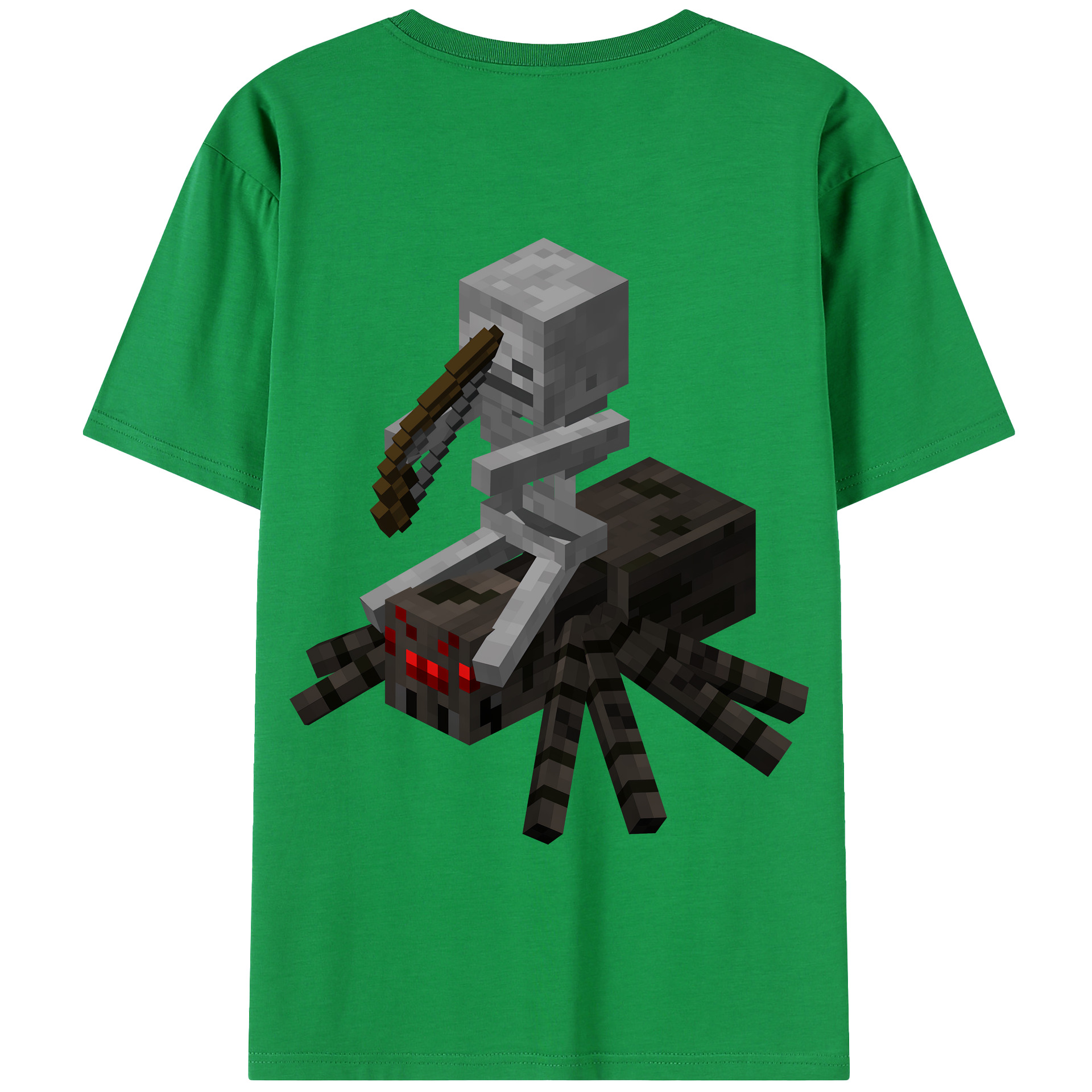 （画像用） マインクラフト ブロックの世界 Minecraft MC Block world 綿100％半袖Tシャツ（背面プリント）