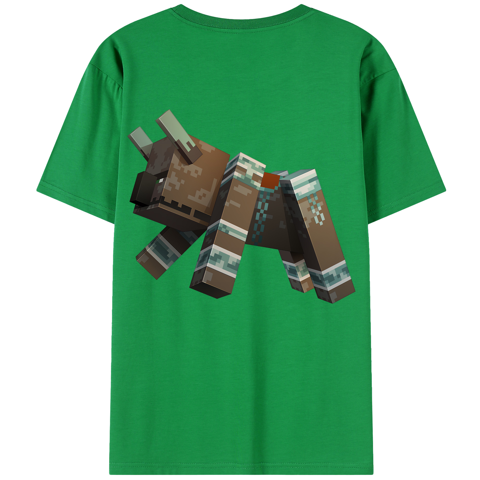（画像用） マインクラフト ブロックの世界 Minecraft MC Block world 綿100％半袖Tシャツ（背面プリント）