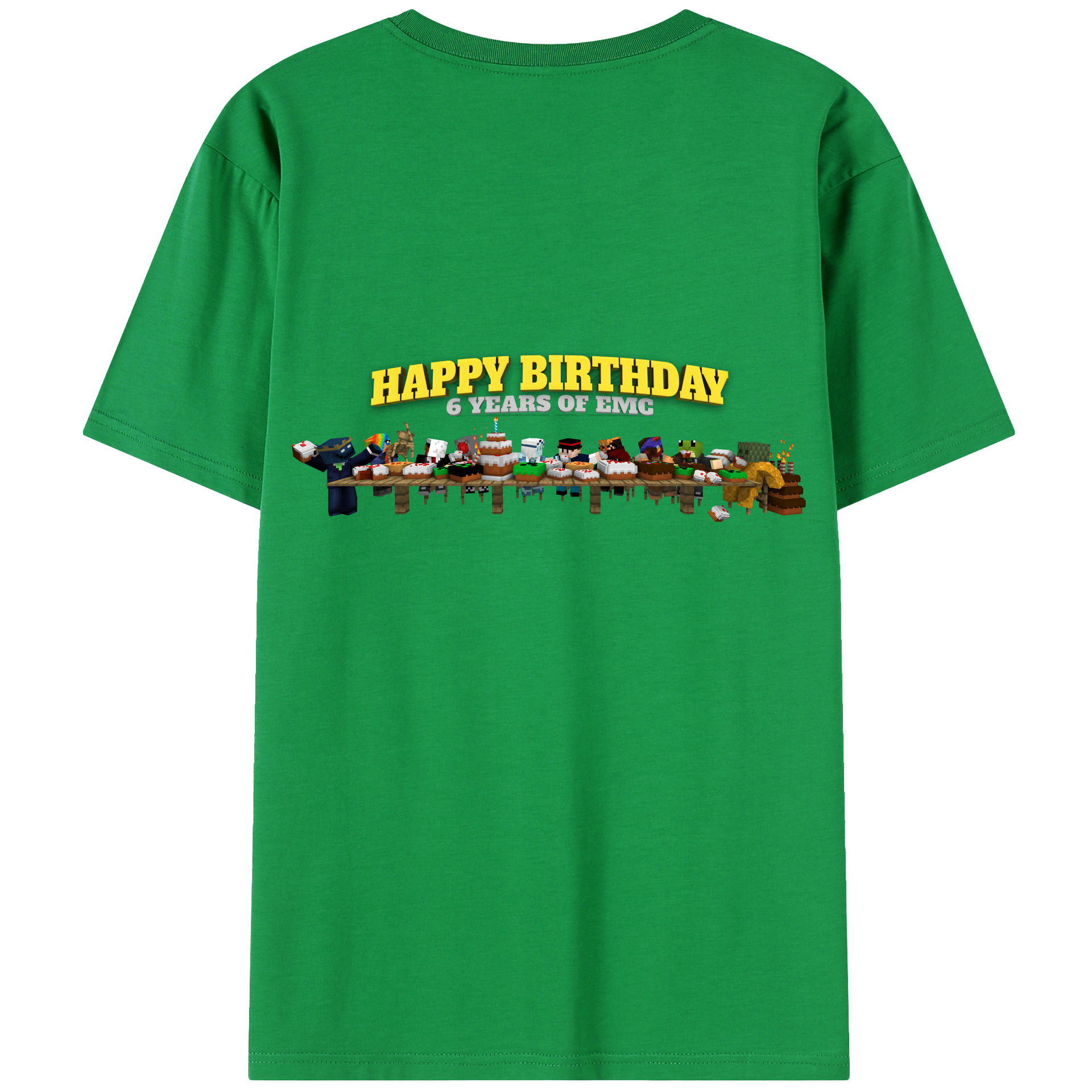 （画像用） マインクラフト ブロックの世界 Minecraft MC Block world 綿100％半袖Tシャツ（背面プリント）