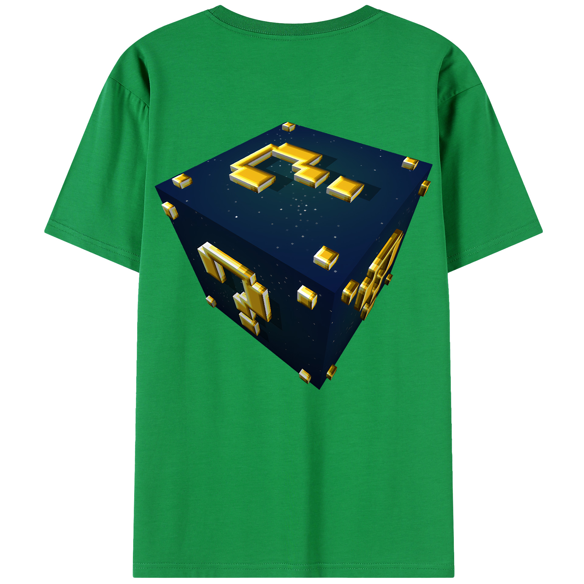 （画像用） マインクラフト ブロックの世界 Minecraft MC Block world 綿100％半袖Tシャツ（背面プリント）