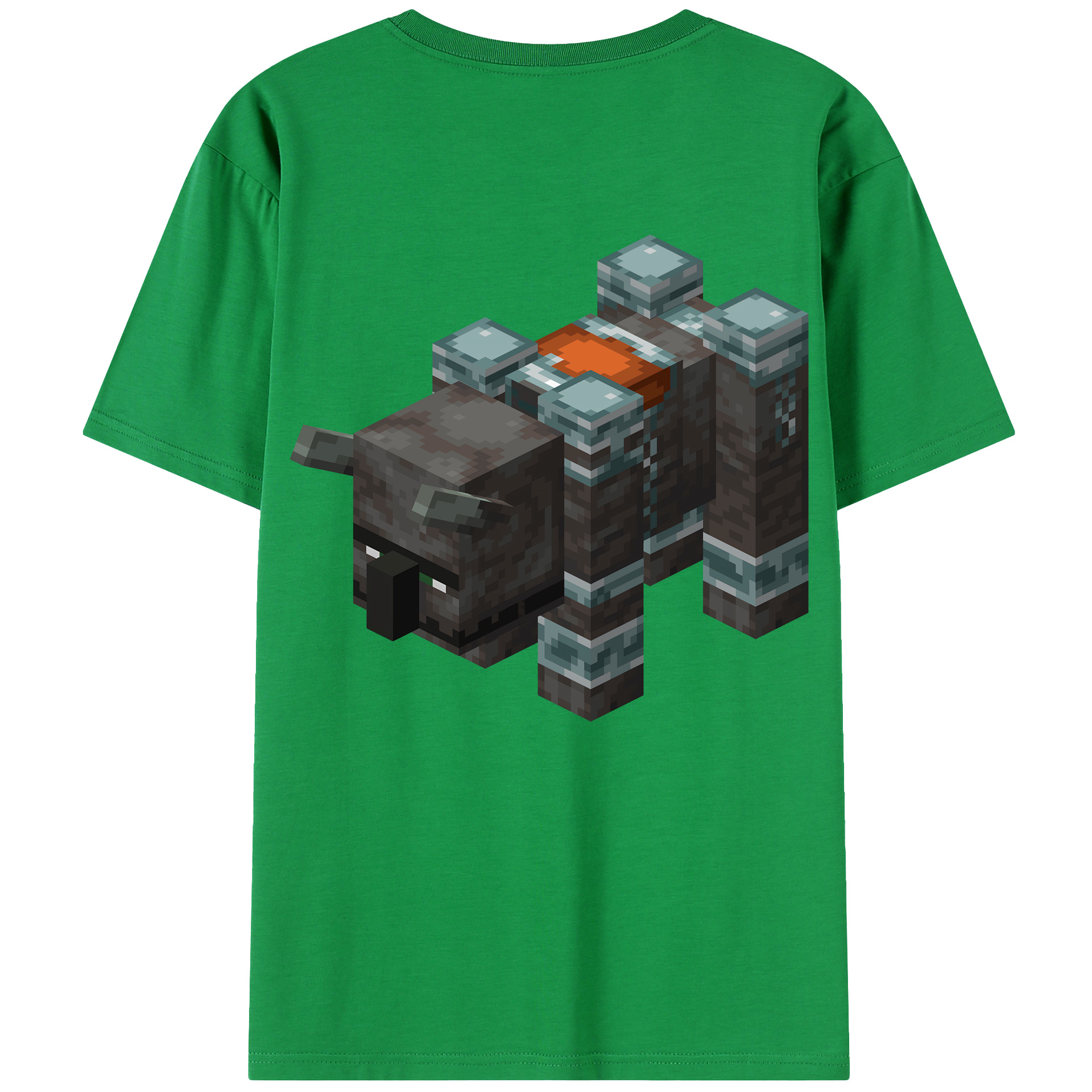 （画像用） マインクラフト ブロックの世界 Minecraft MC Block world 綿100％半袖Tシャツ（背面プリント）