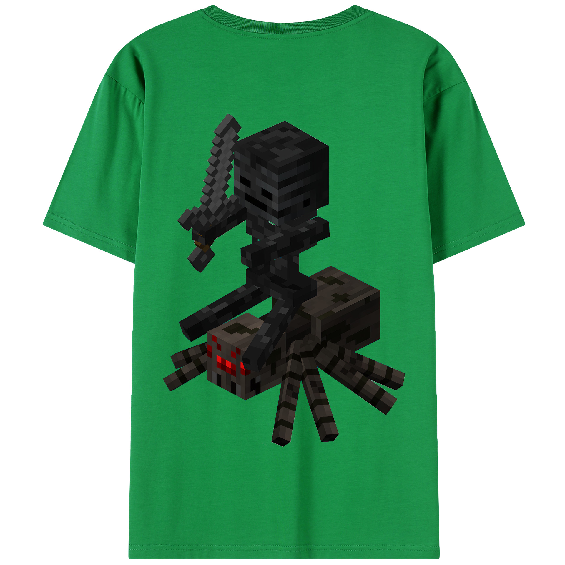 （画像用） マインクラフト ブロックの世界 Minecraft MC Block world 綿100％半袖Tシャツ（背面プリント）