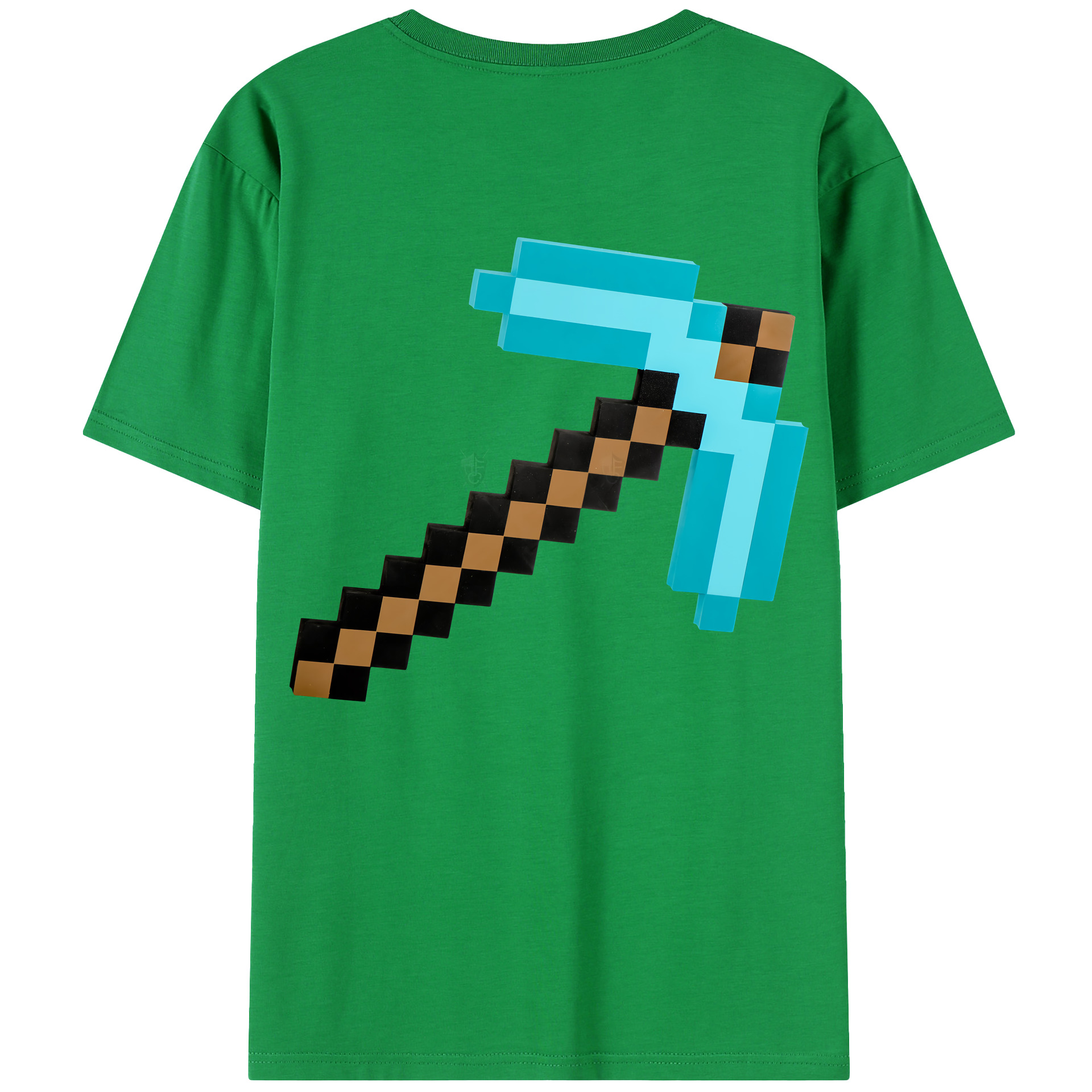 （画像用） マインクラフト ブロックの世界 Minecraft MC Block world 綿100％半袖Tシャツ（背面プリント）