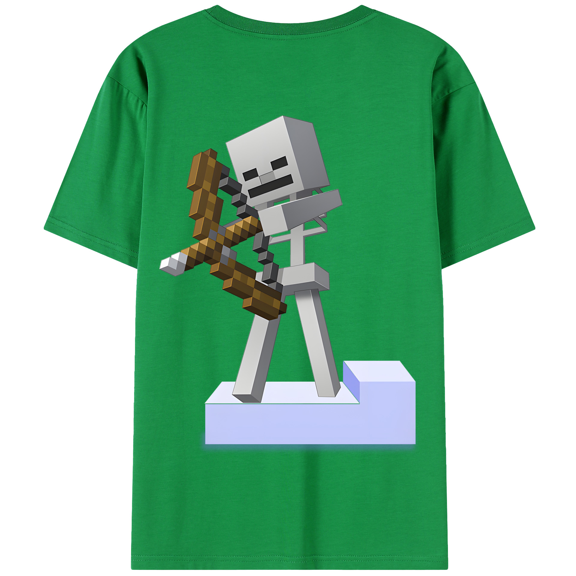 （画像用） マインクラフト ブロックの世界 Minecraft MC Block world 綿100％半袖Tシャツ（背面プリント）