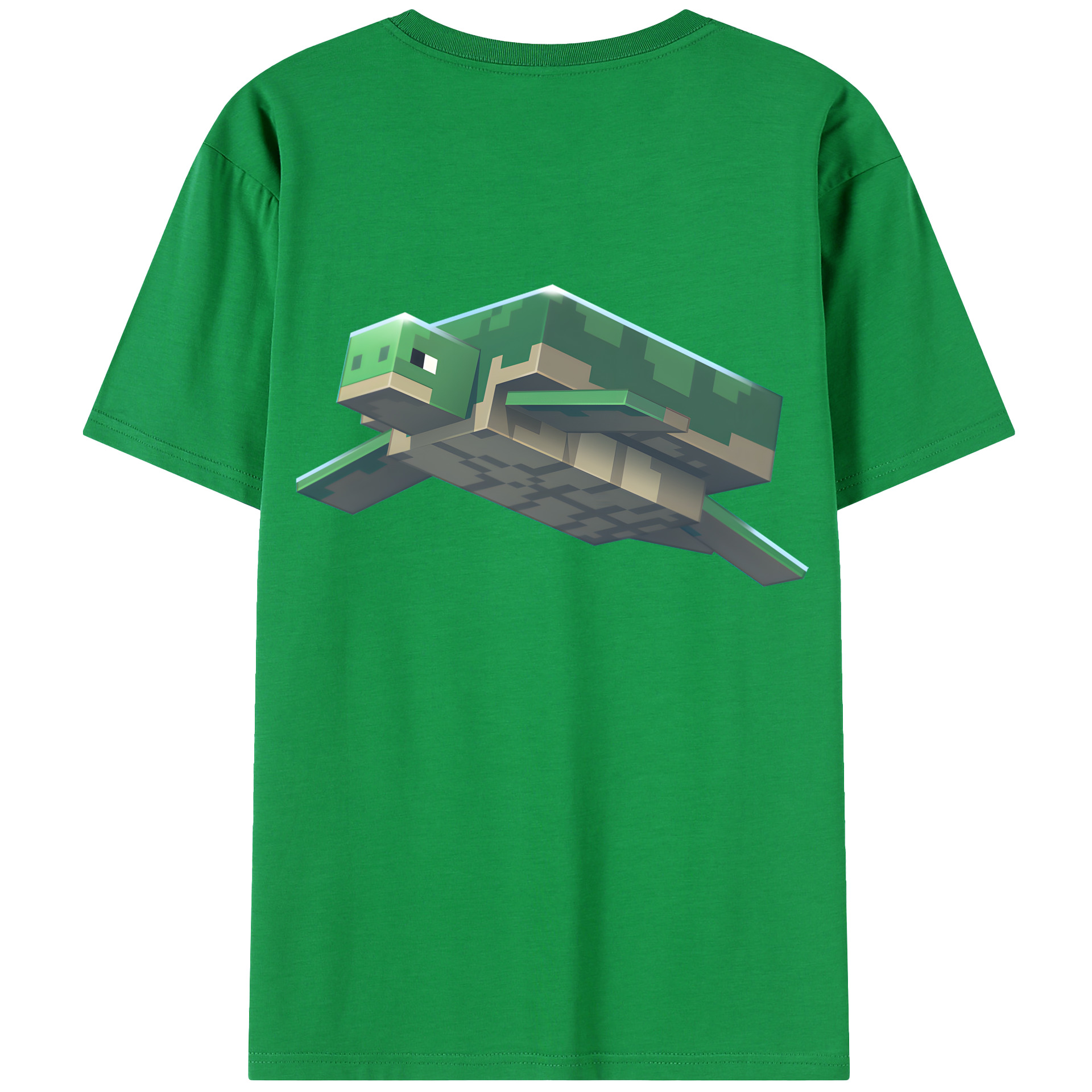 （画像用） マインクラフト ブロックの世界 Minecraft MC Block world 綿100％半袖Tシャツ（背面プリント）