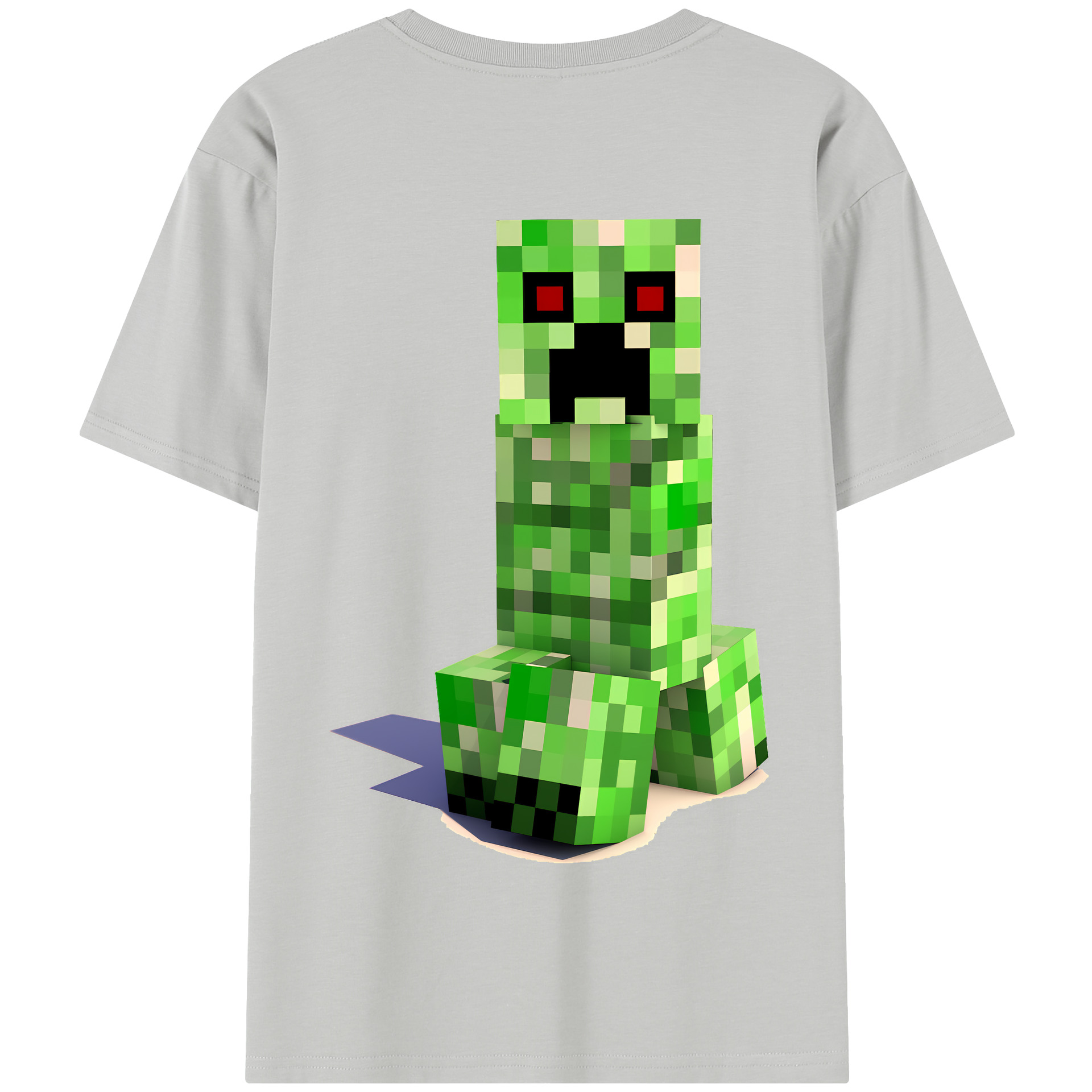 （画像用） マインクラフト ブロックの世界 Minecraft MC Block world 綿100％半袖Tシャツ（背面プリント）