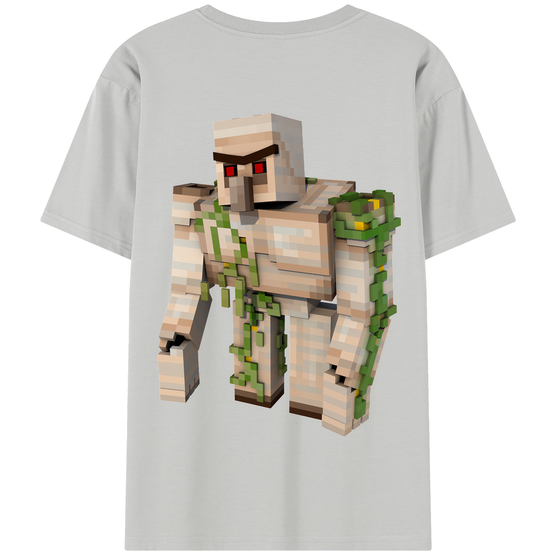 （画像用） マインクラフト ブロックの世界 Minecraft MC Block world 綿100％半袖Tシャツ（背面プリント）