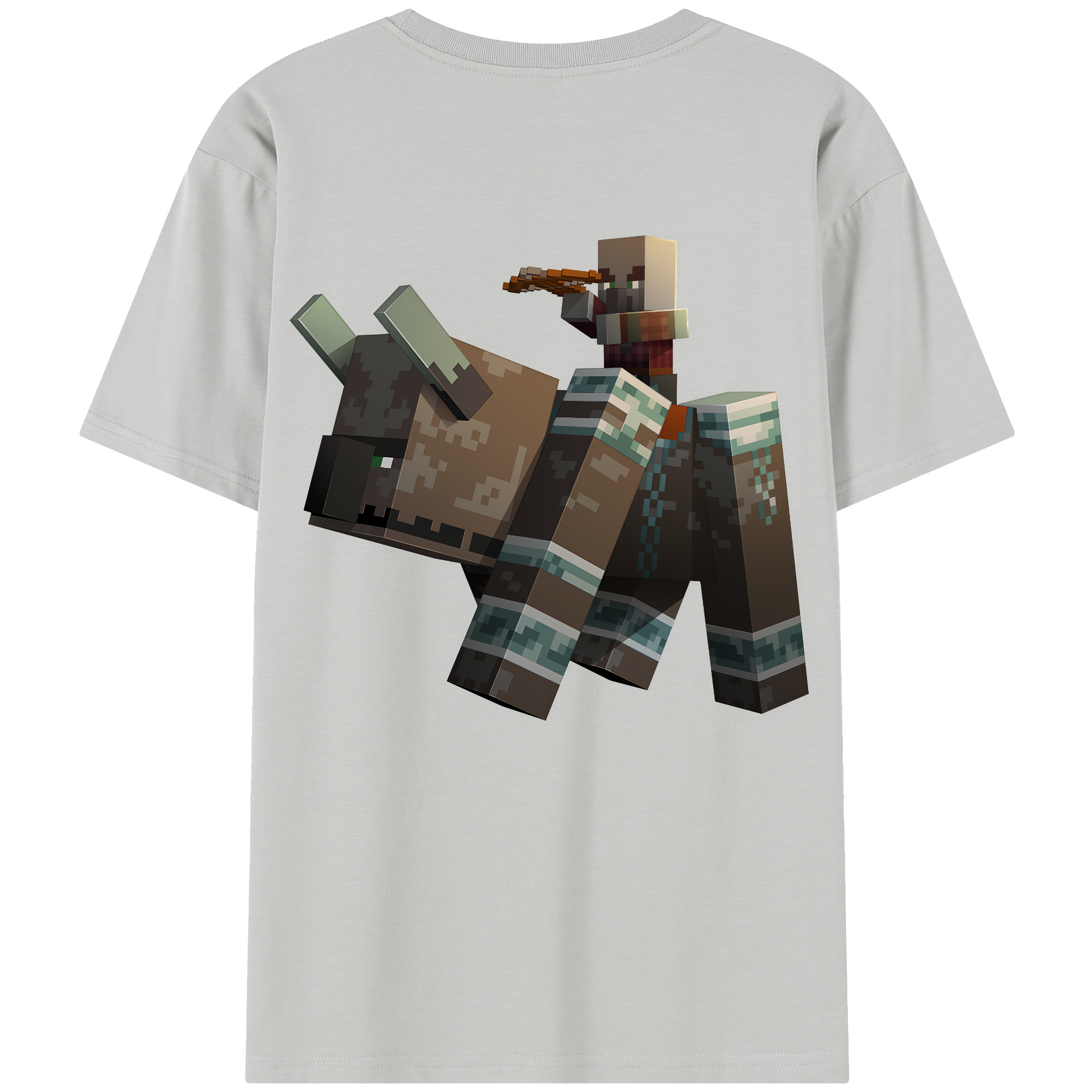 （画像用） マインクラフト ブロックの世界 Minecraft MC Block world 綿100％半袖Tシャツ（背面プリント）