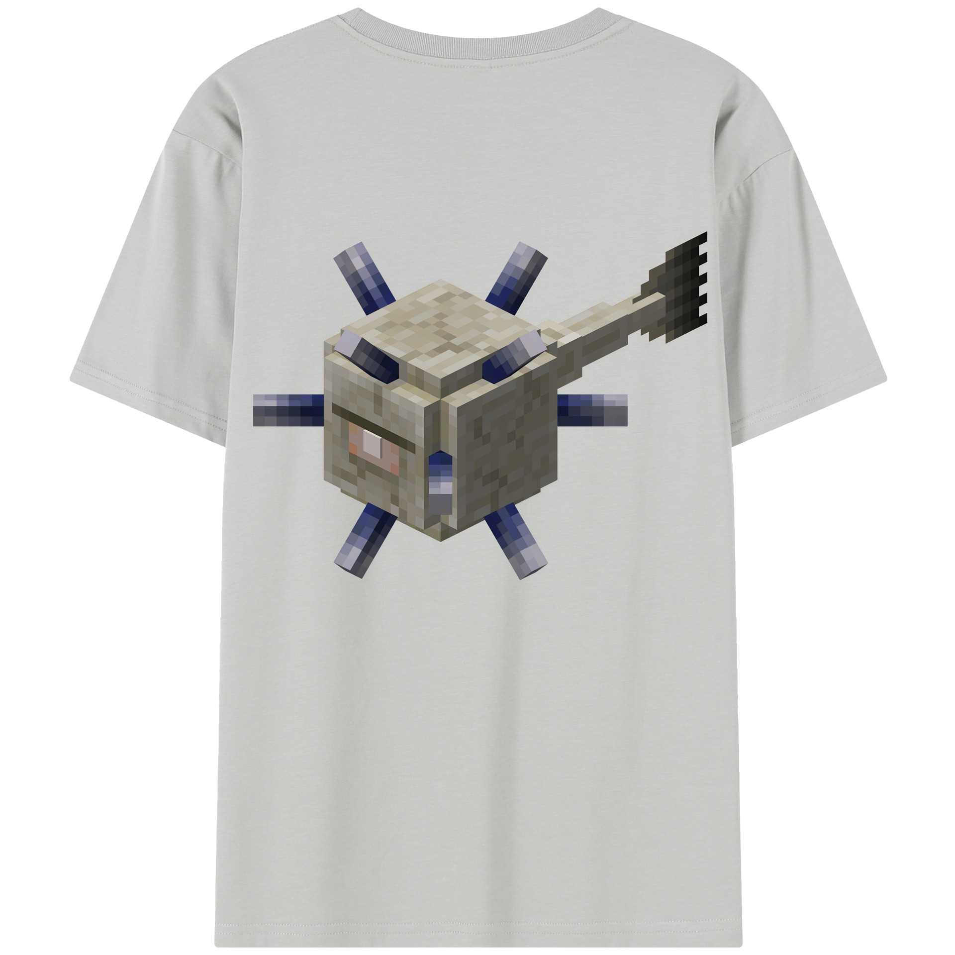 （画像用） マインクラフト ブロックの世界 Minecraft MC Block world 綿100％半袖Tシャツ（背面プリント）
