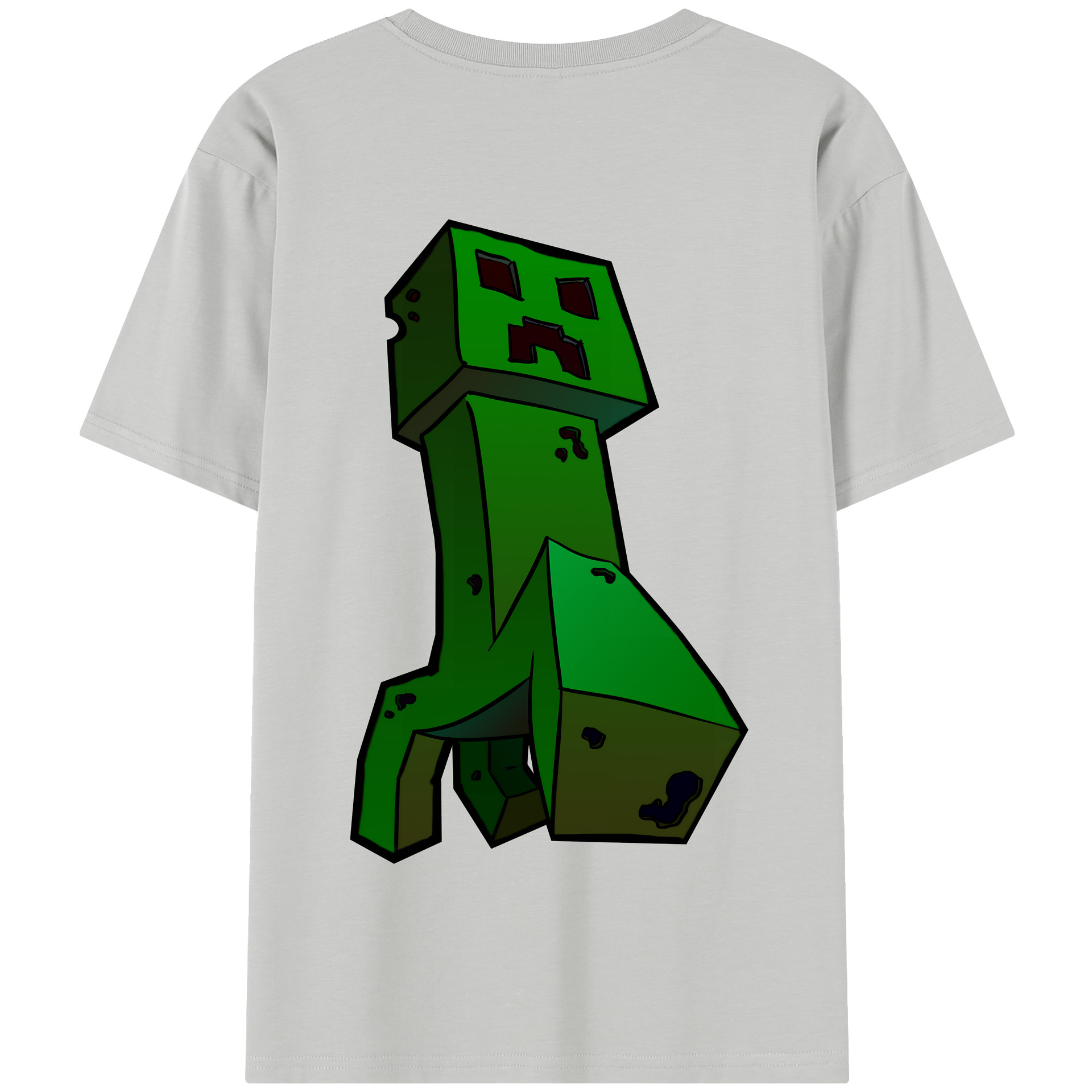 （画像用） マインクラフト ブロックの世界 Minecraft MC Block world 綿100％半袖Tシャツ（背面プリント）