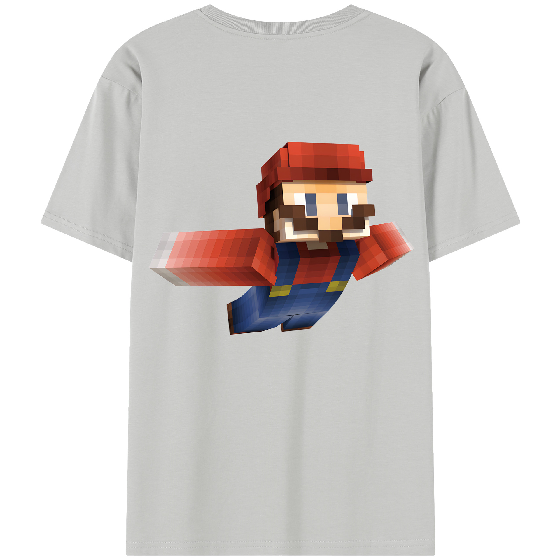 （画像用） マインクラフト ブロックの世界 Minecraft MC Block world 綿100％半袖Tシャツ（背面プリント）