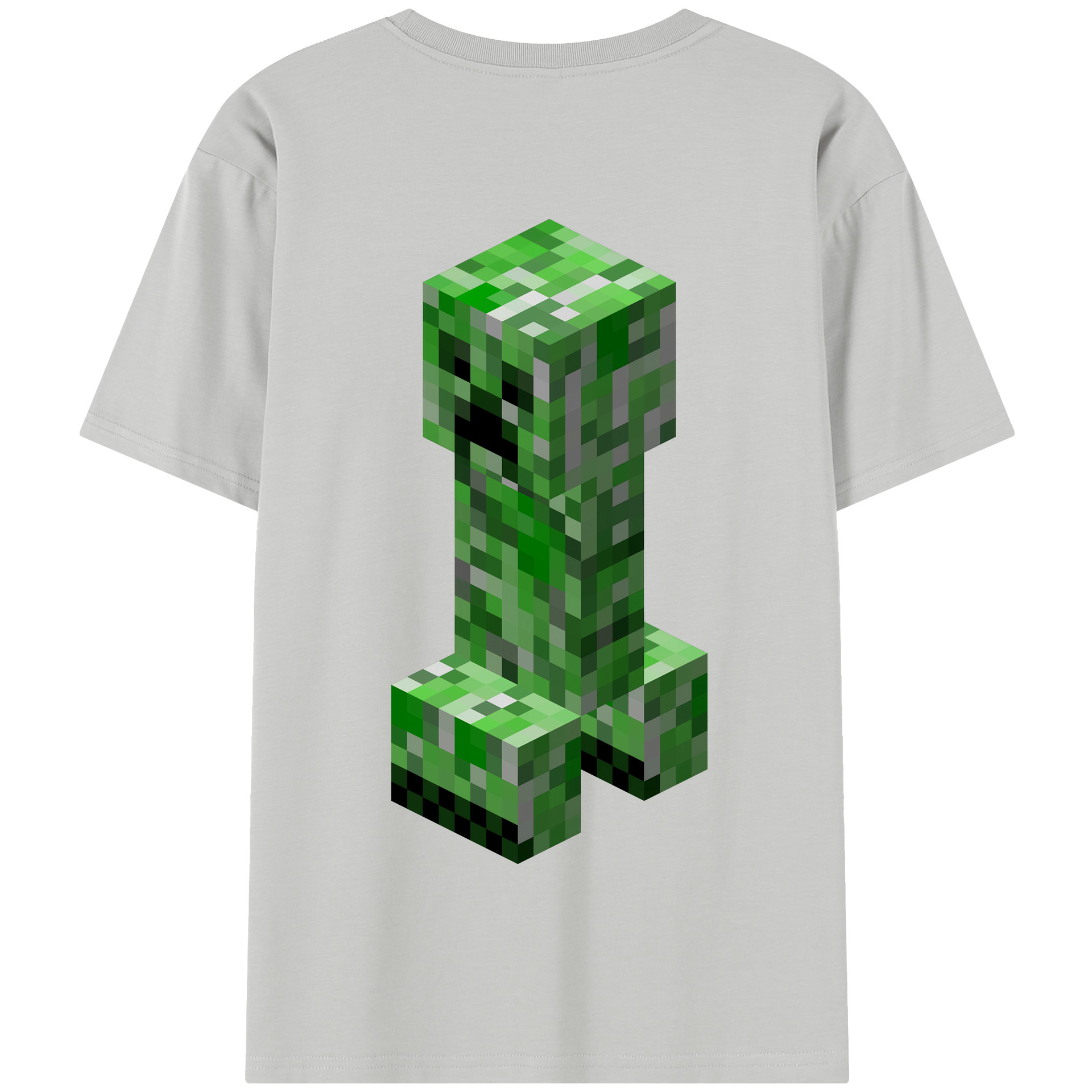（画像用） マインクラフト ブロックの世界 Minecraft MC Block world 綿100％半袖Tシャツ（背面プリント）