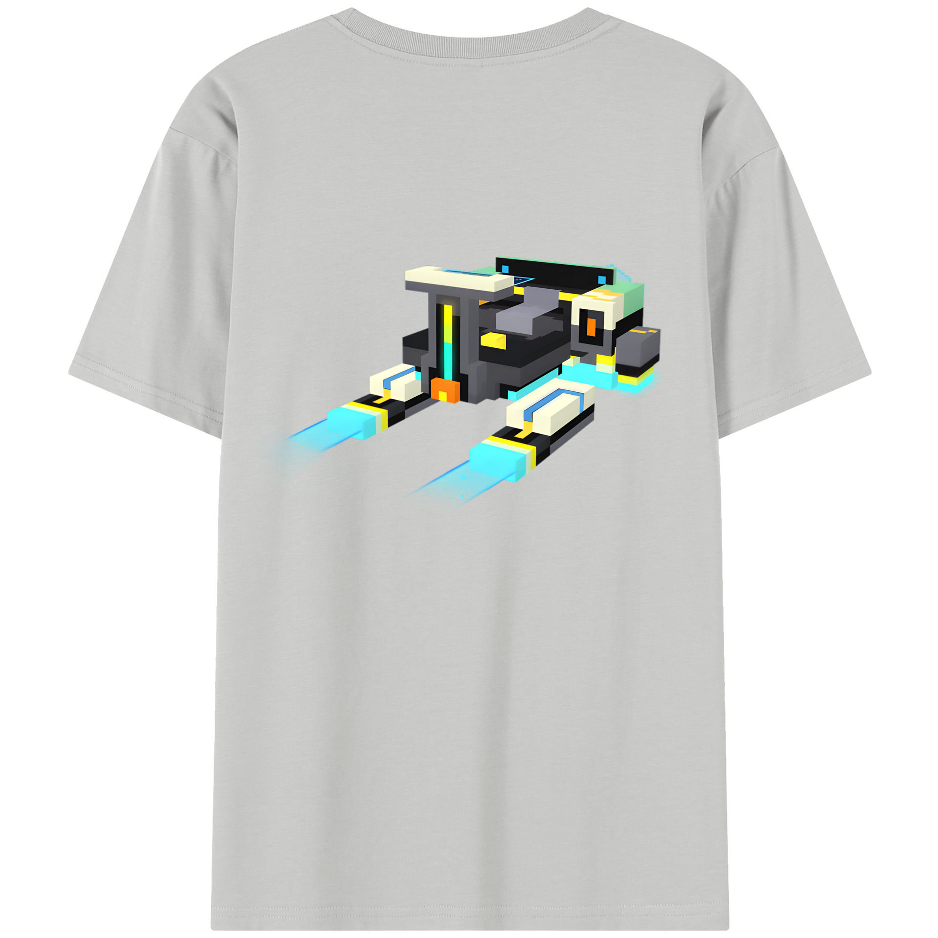 （画像用） マインクラフト ブロックの世界 Minecraft MC Block world 綿100％半袖Tシャツ（背面プリント）