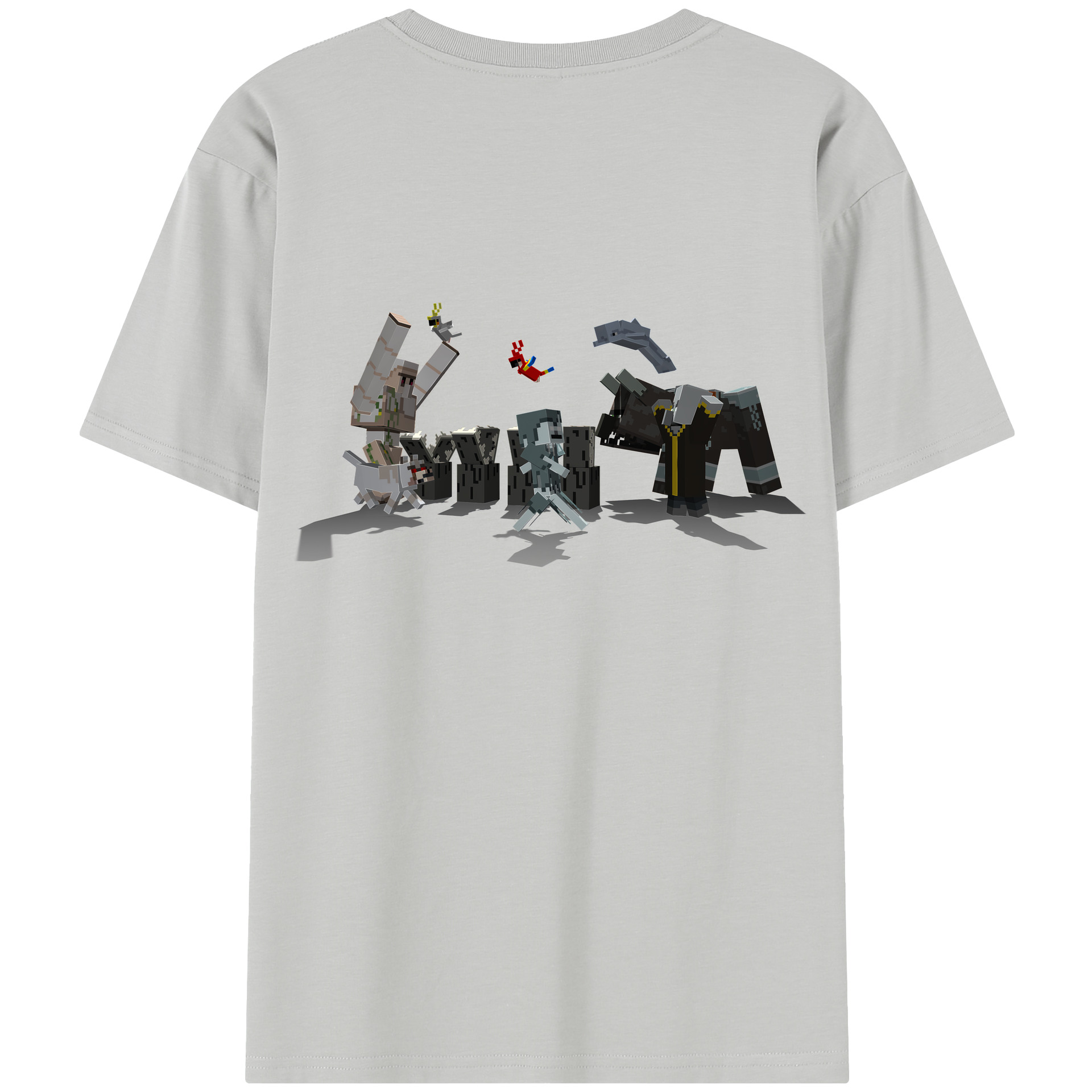 （画像用） マインクラフト ブロックの世界 Minecraft MC Block world 綿100％半袖Tシャツ（背面プリント）
