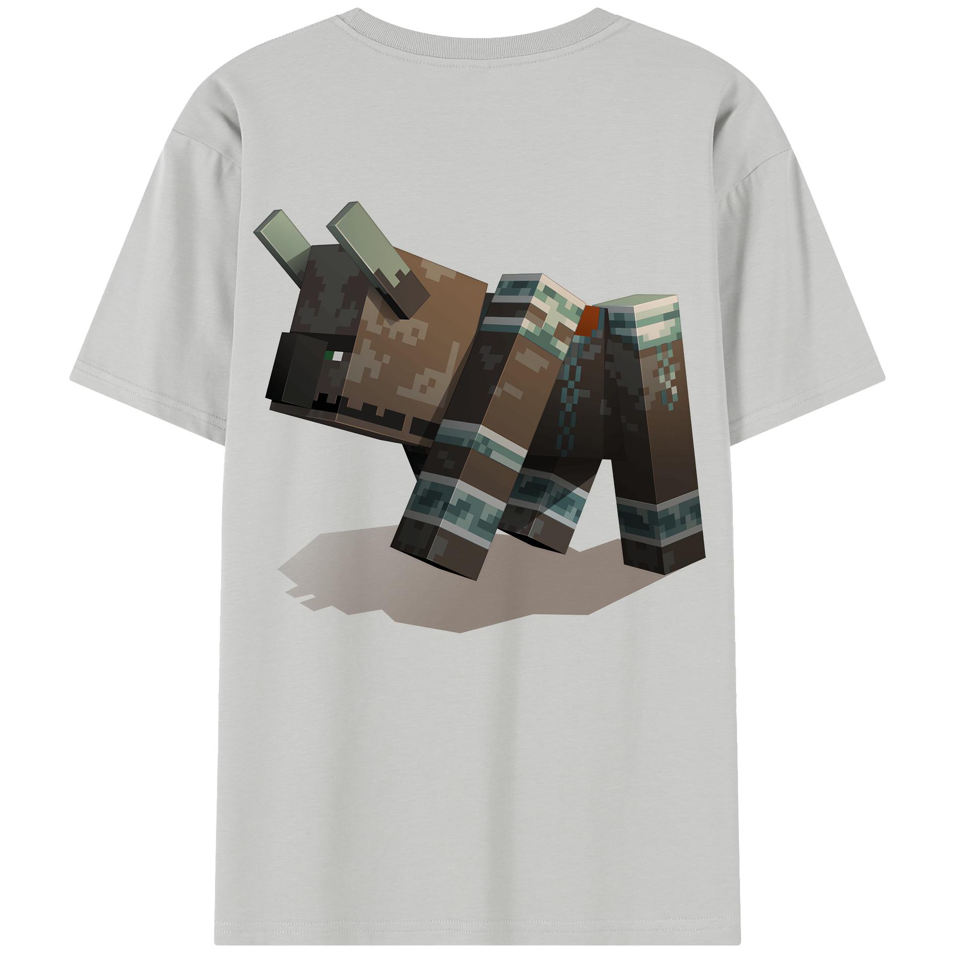 （画像用） マインクラフト ブロックの世界 Minecraft MC Block world 綿100％半袖Tシャツ（背面プリント）