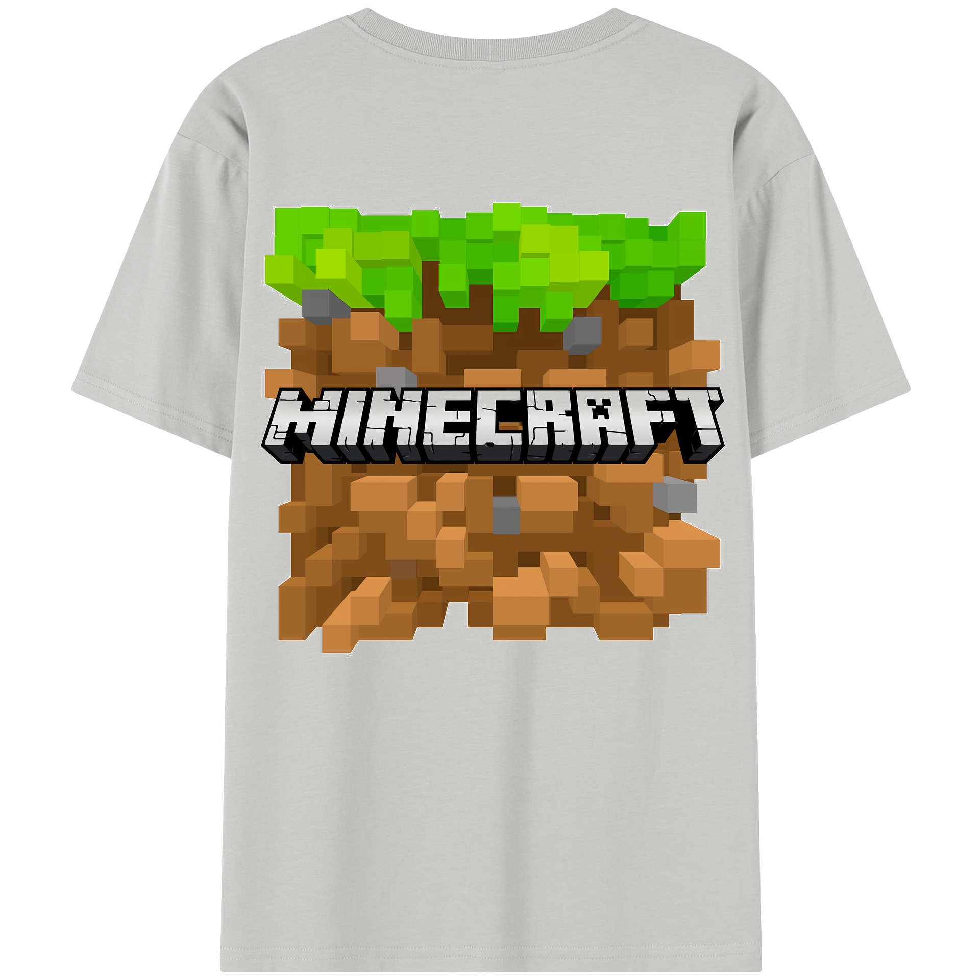 （画像用） マインクラフト ブロックの世界 Minecraft MC Block world 綿100％半袖Tシャツ（背面プリント）