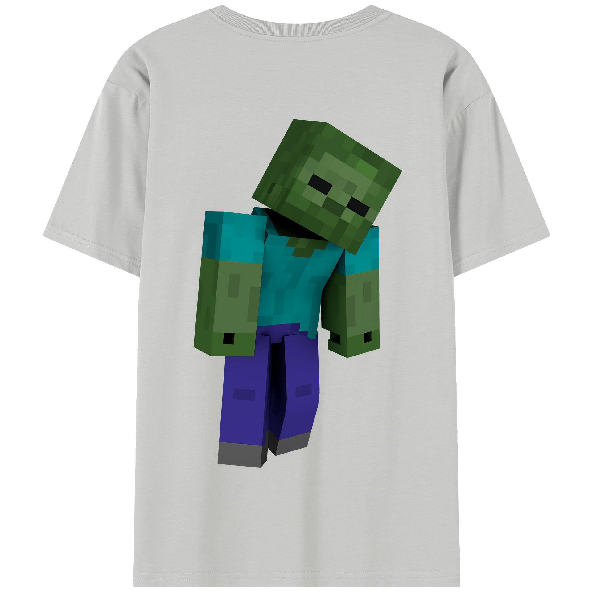 （画像用） マインクラフト ブロックの世界 Minecraft MC Block world 綿100％半袖Tシャツ（背面プリント）