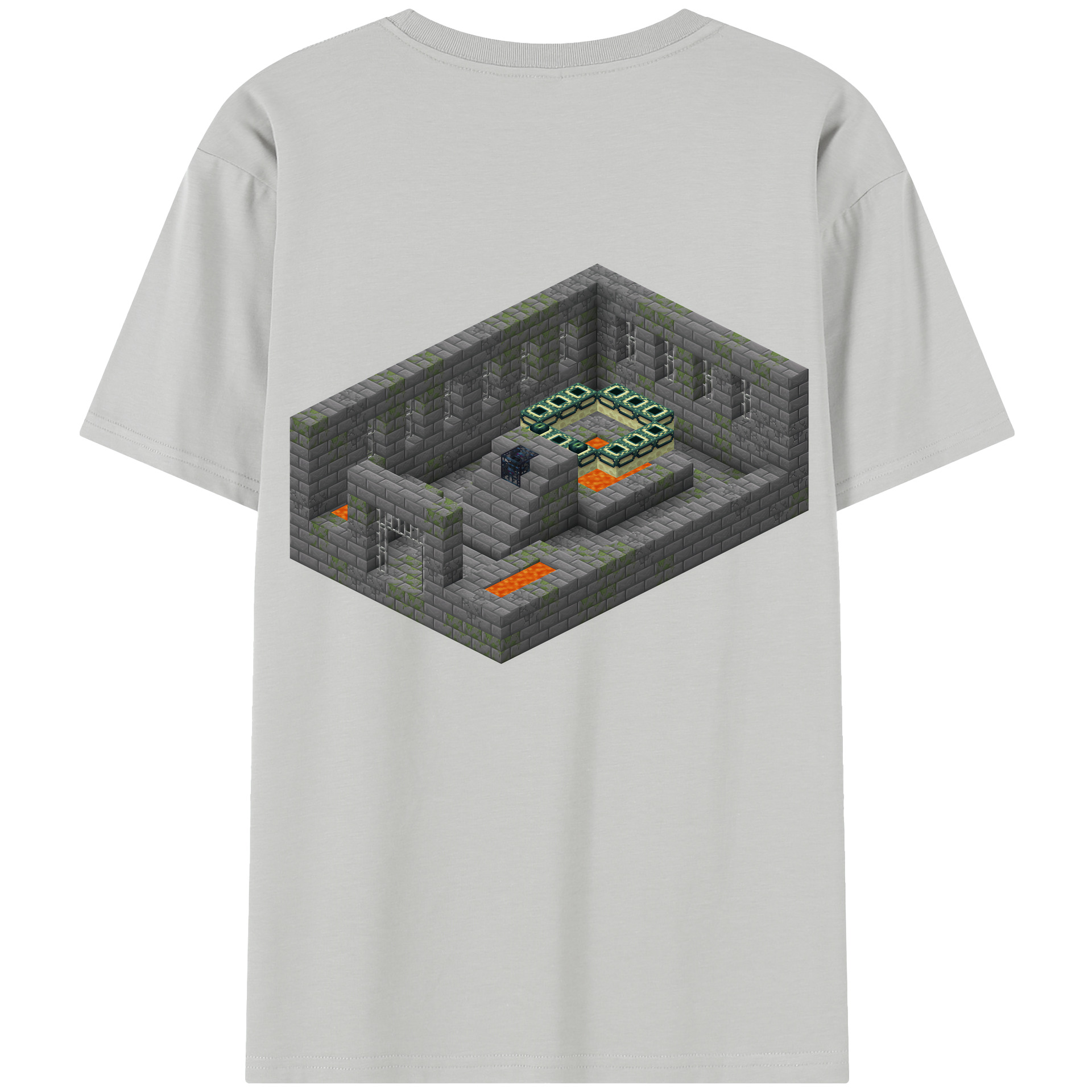 （画像用） マインクラフト ブロックの世界 Minecraft MC Block world 綿100％半袖Tシャツ（背面プリント）