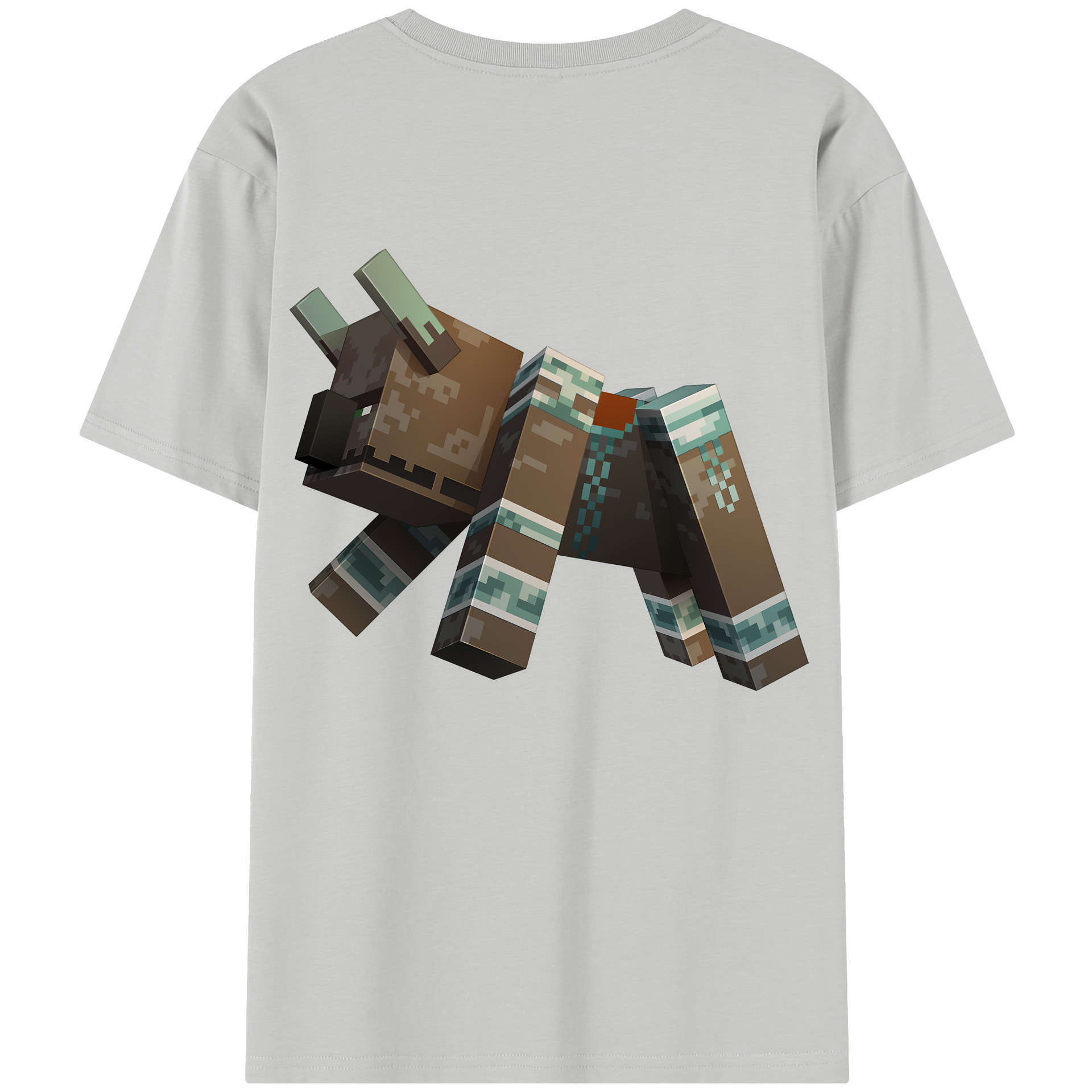（画像用） マインクラフト ブロックの世界 Minecraft MC Block world 綿100％半袖Tシャツ（背面プリント）