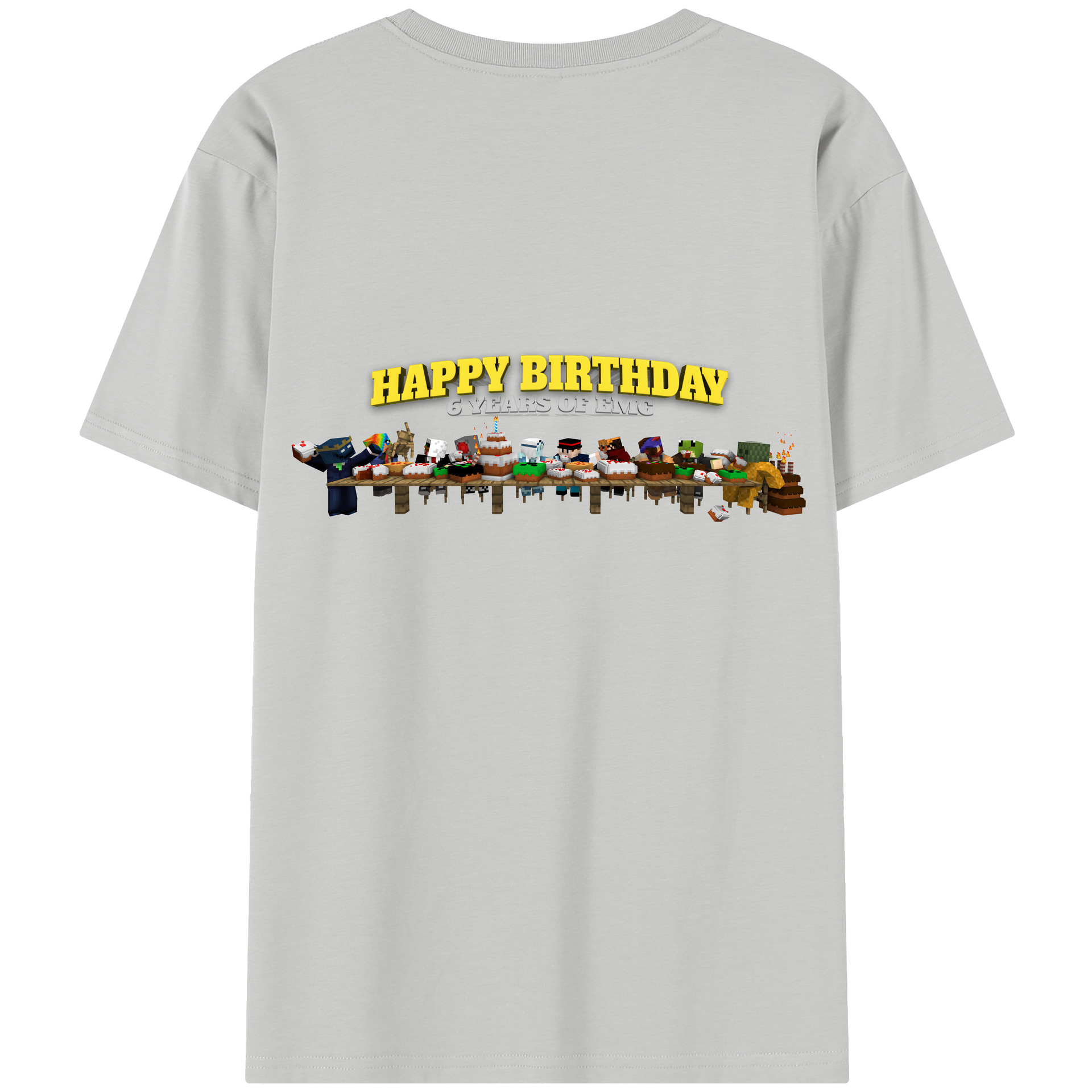 （画像用） マインクラフト ブロックの世界 Minecraft MC Block world 綿100％半袖Tシャツ（背面プリント）