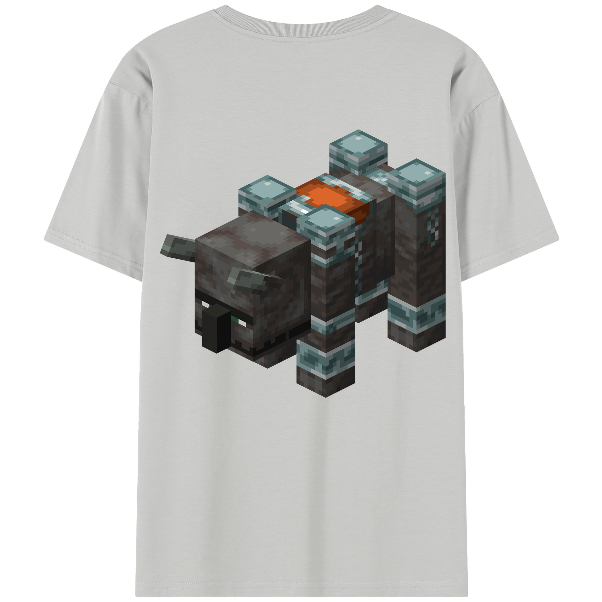 （画像用） マインクラフト ブロックの世界 Minecraft MC Block world 綿100％半袖Tシャツ（背面プリント）