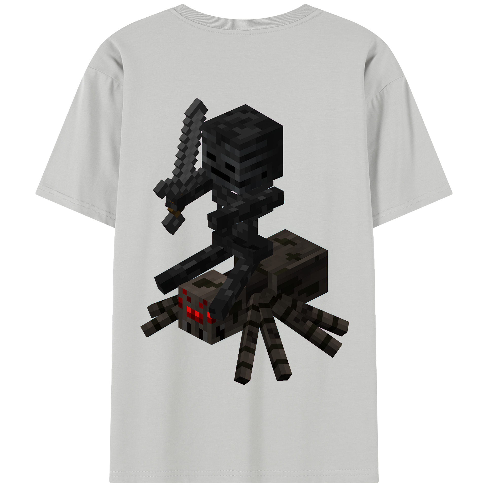 （画像用） マインクラフト ブロックの世界 Minecraft MC Block world 綿100％半袖Tシャツ（背面プリント）