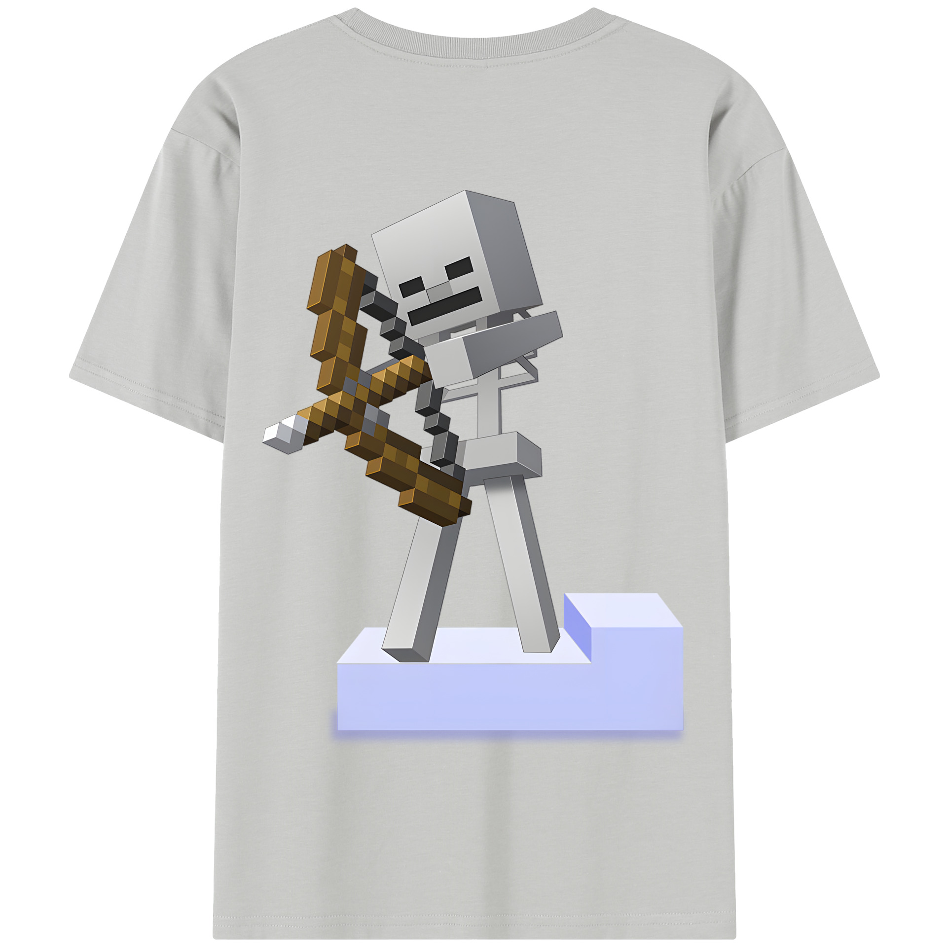 （画像用） マインクラフト ブロックの世界 Minecraft MC Block world 綿100％半袖Tシャツ（背面プリント）