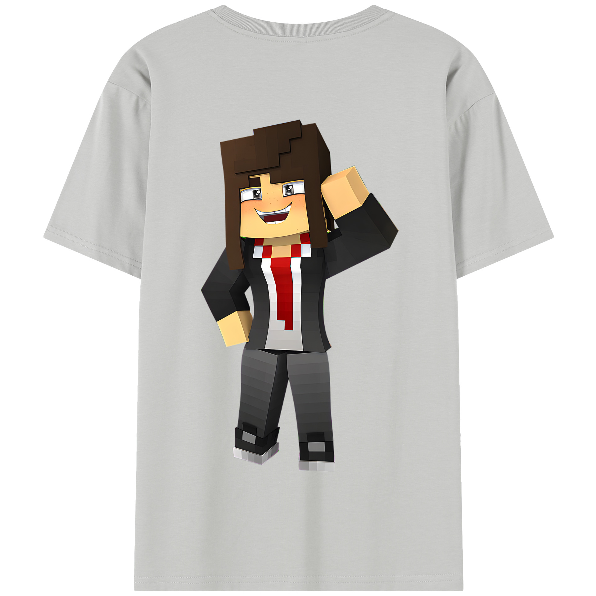 （画像用） マインクラフト ブロックの世界 Minecraft MC Block world 綿100％半袖Tシャツ（背面プリント）