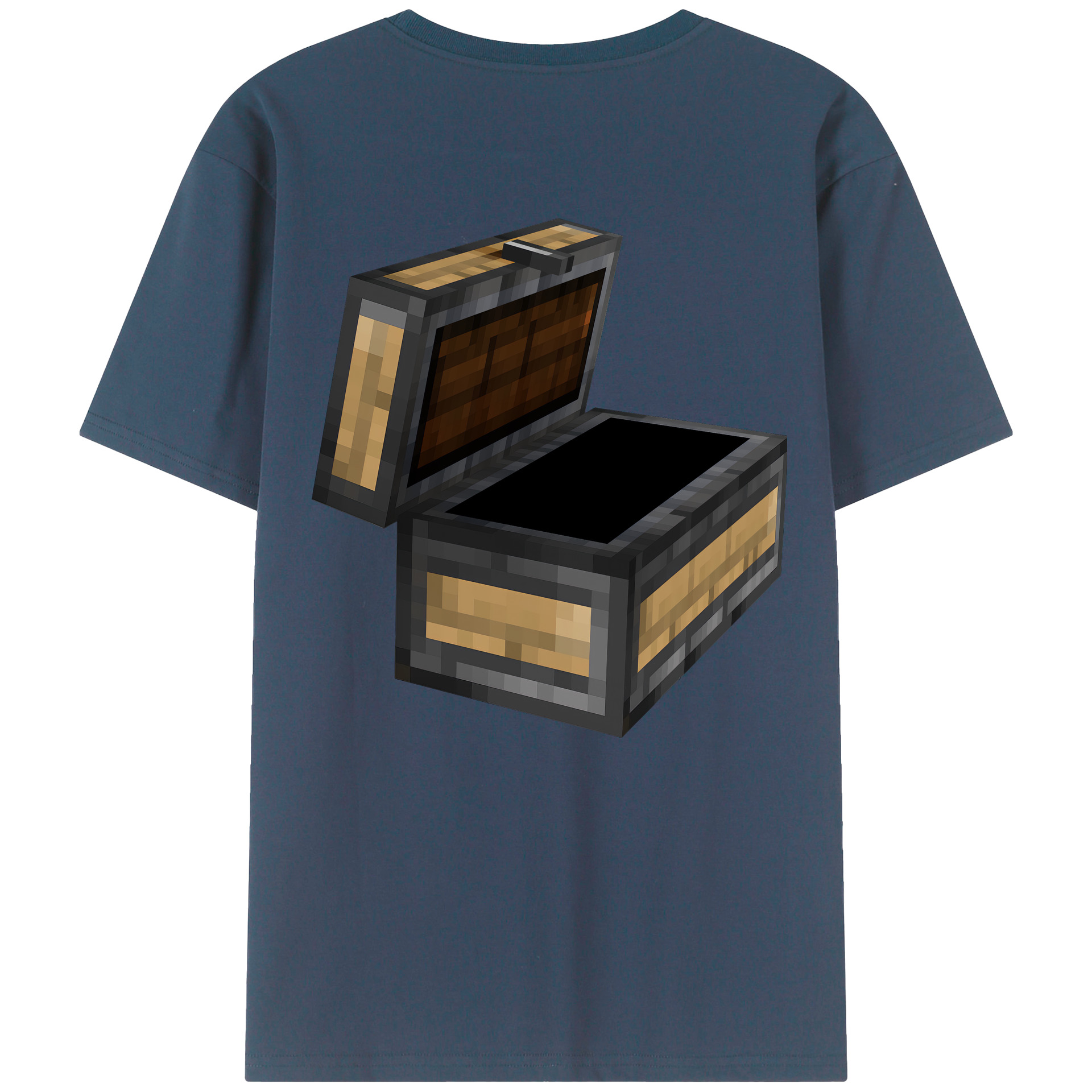 （画像用） マインクラフト ブロックの世界 Minecraft MC Block world 綿100％半袖Tシャツ（背面プリント）
