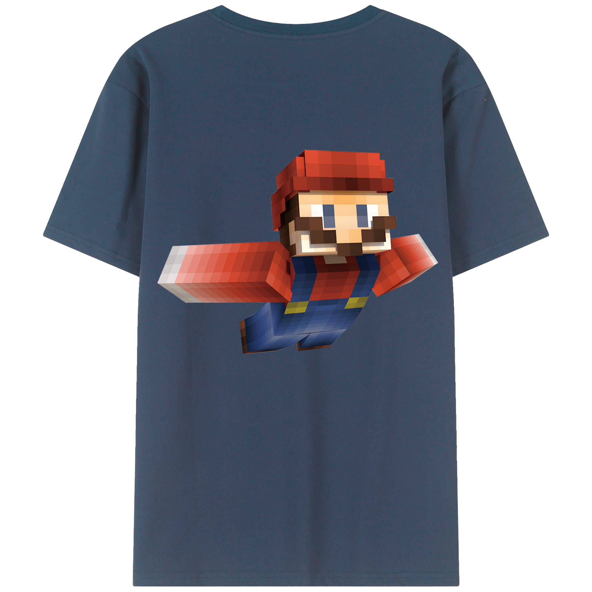 （画像用） マインクラフト ブロックの世界 Minecraft MC Block world 綿100％半袖Tシャツ（背面プリント）