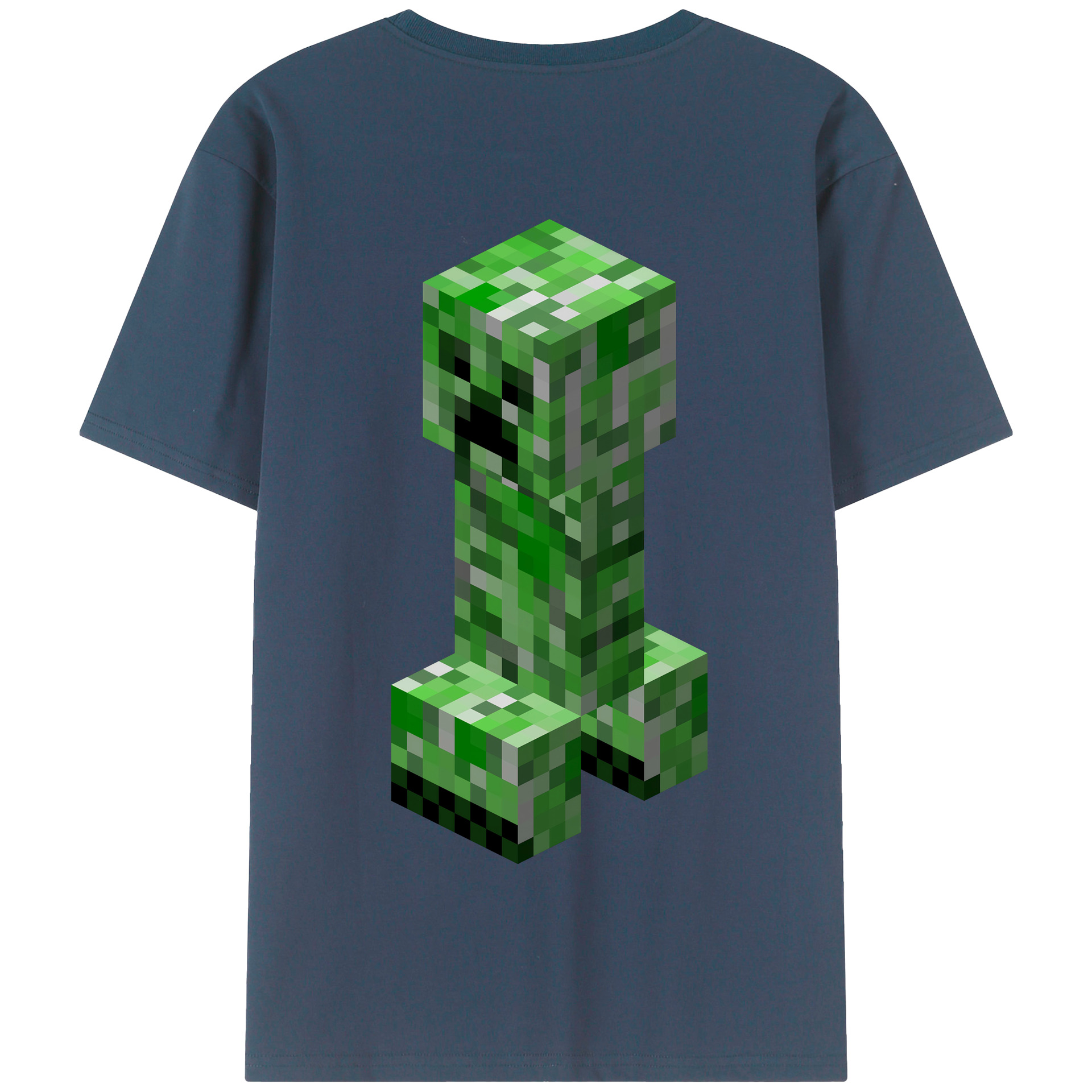 （画像用） マインクラフト ブロックの世界 Minecraft MC Block world 綿100％半袖Tシャツ（背面プリント）