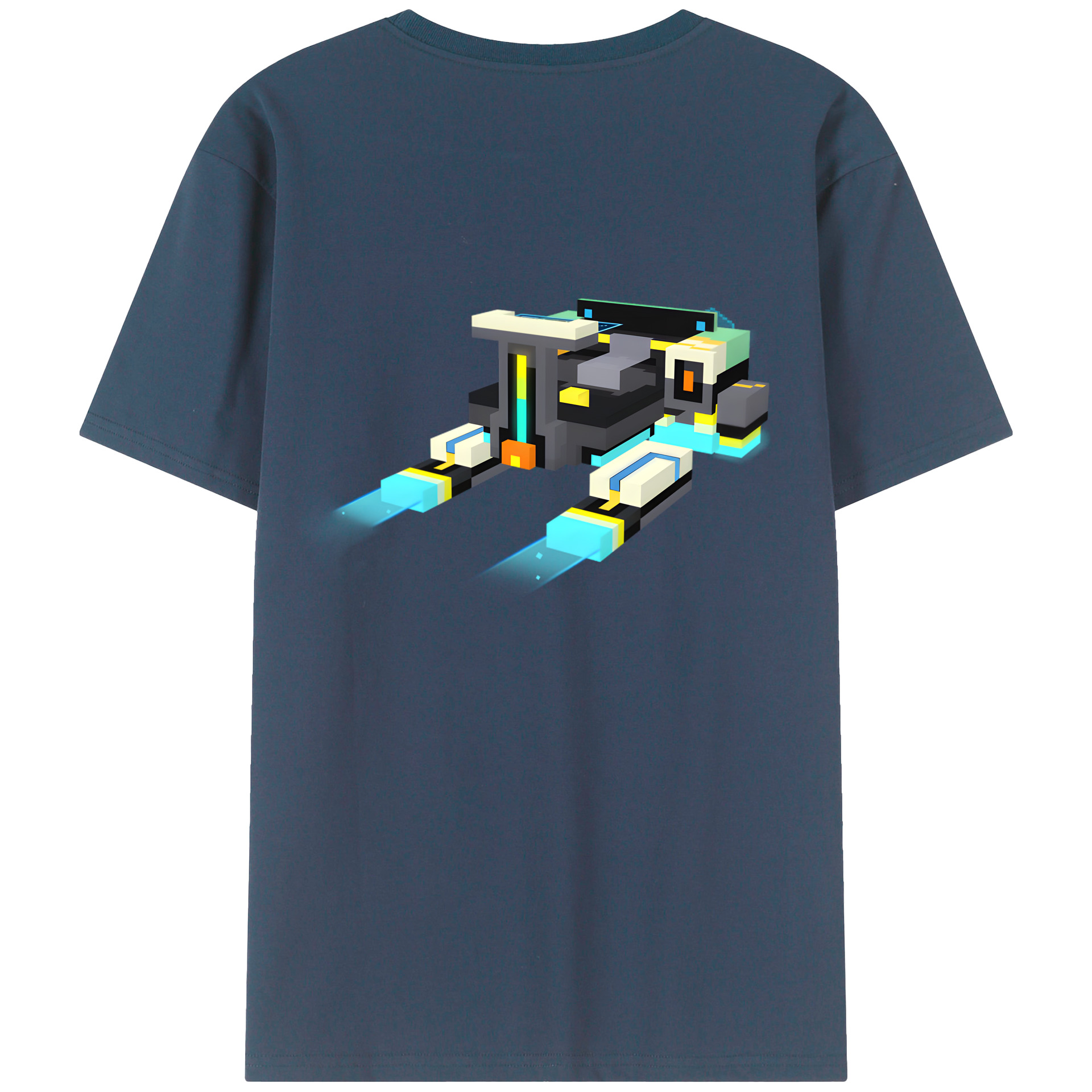 （画像用） マインクラフト ブロックの世界 Minecraft MC Block world 綿100％半袖Tシャツ（背面プリント）