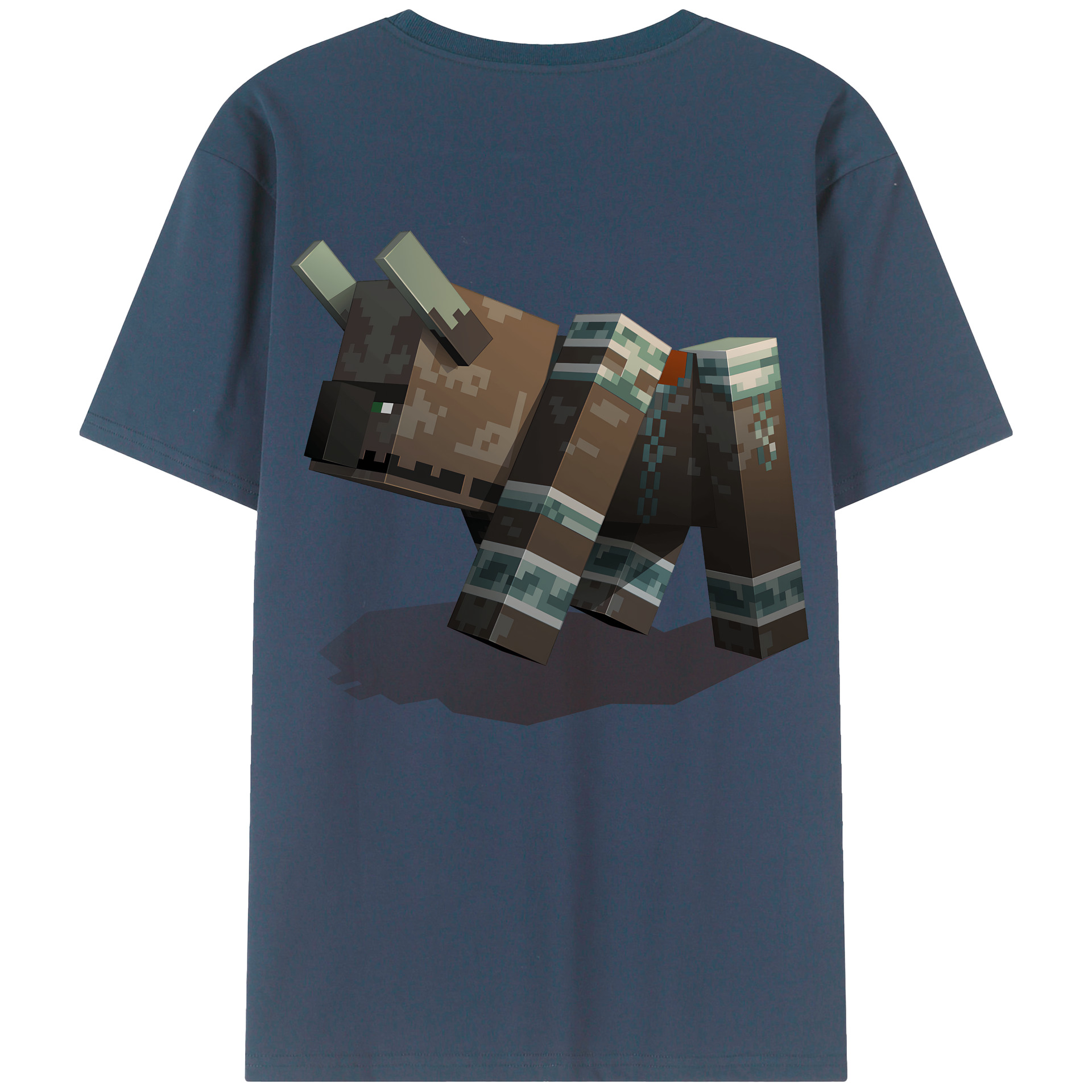 （画像用） マインクラフト ブロックの世界 Minecraft MC Block world 綿100％半袖Tシャツ（背面プリント）