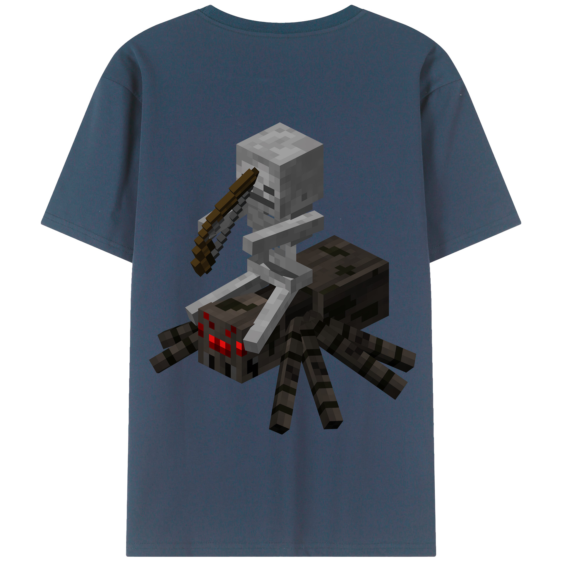 （画像用） マインクラフト ブロックの世界 Minecraft MC Block world 綿100％半袖Tシャツ（背面プリント）