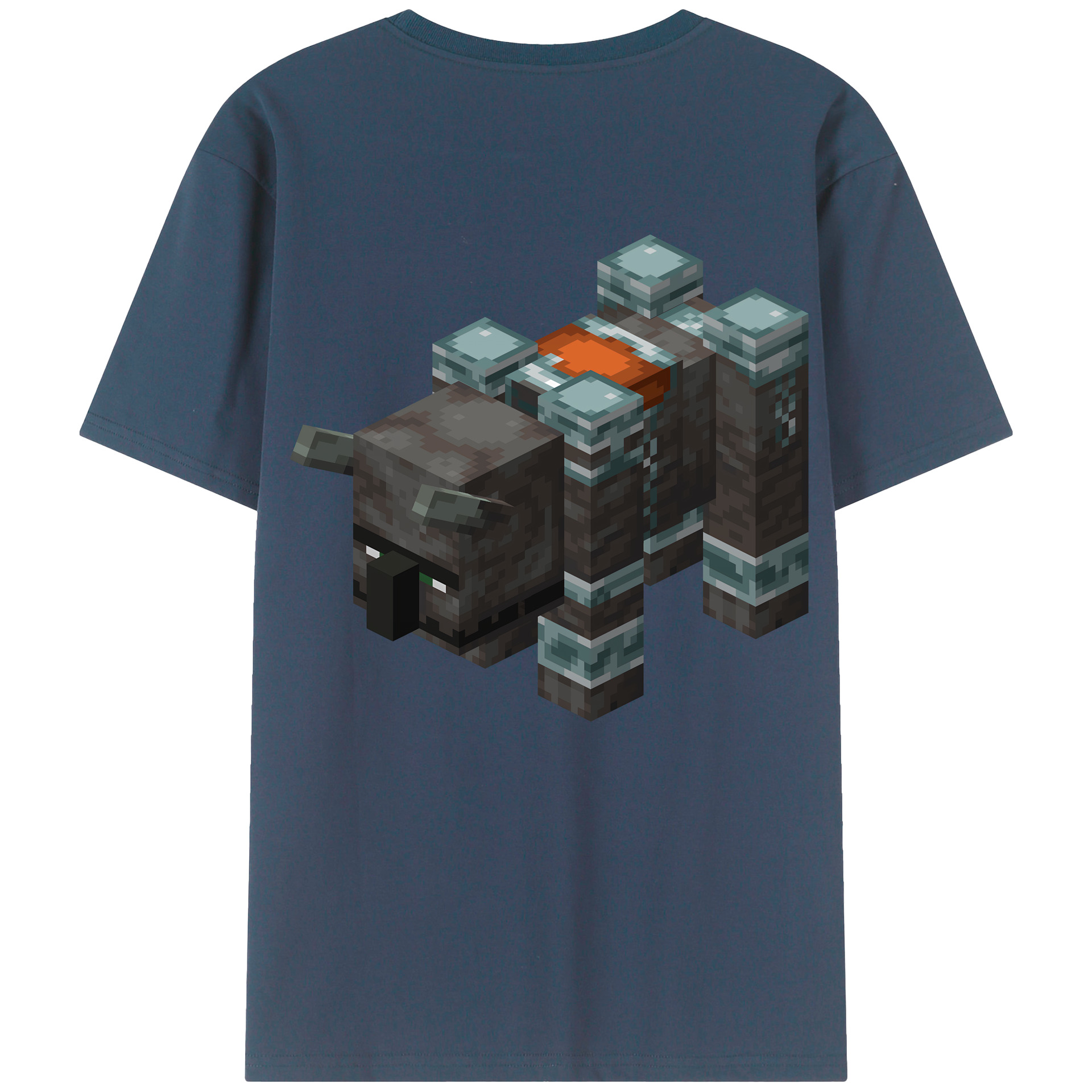 （画像用） マインクラフト ブロックの世界 Minecraft MC Block world 綿100％半袖Tシャツ（背面プリント）