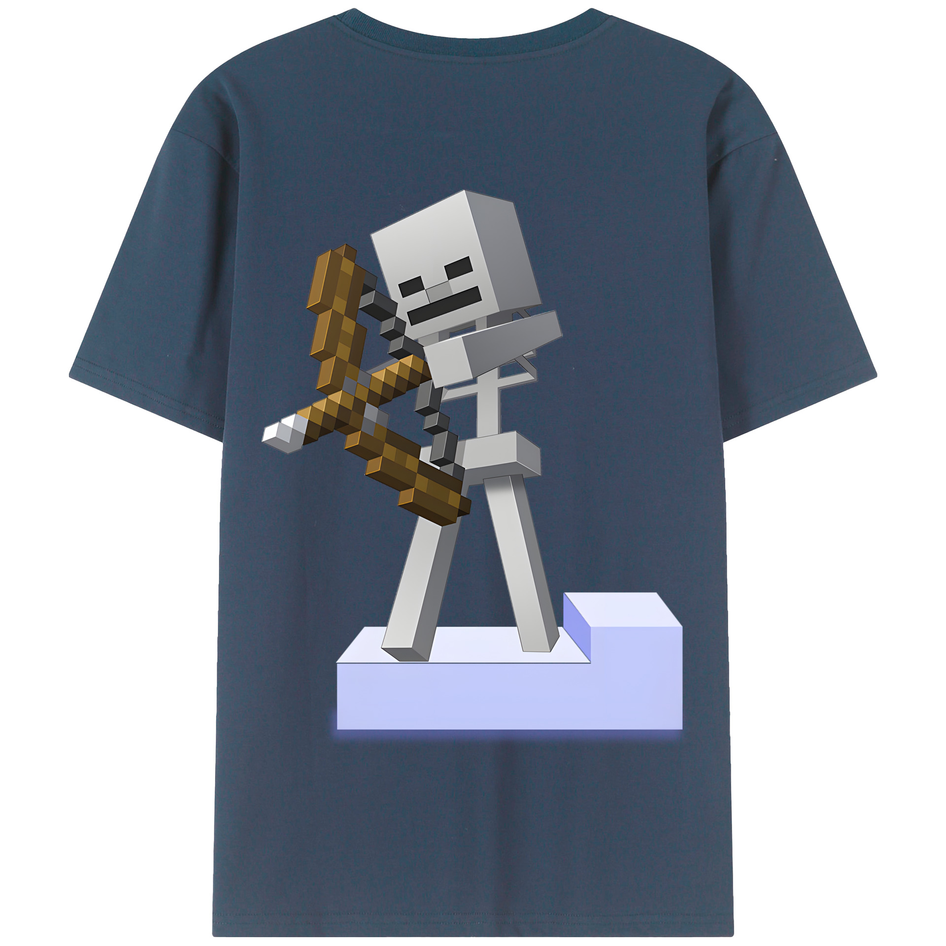 （画像用） マインクラフト ブロックの世界 Minecraft MC Block world 綿100％半袖Tシャツ（背面プリント）