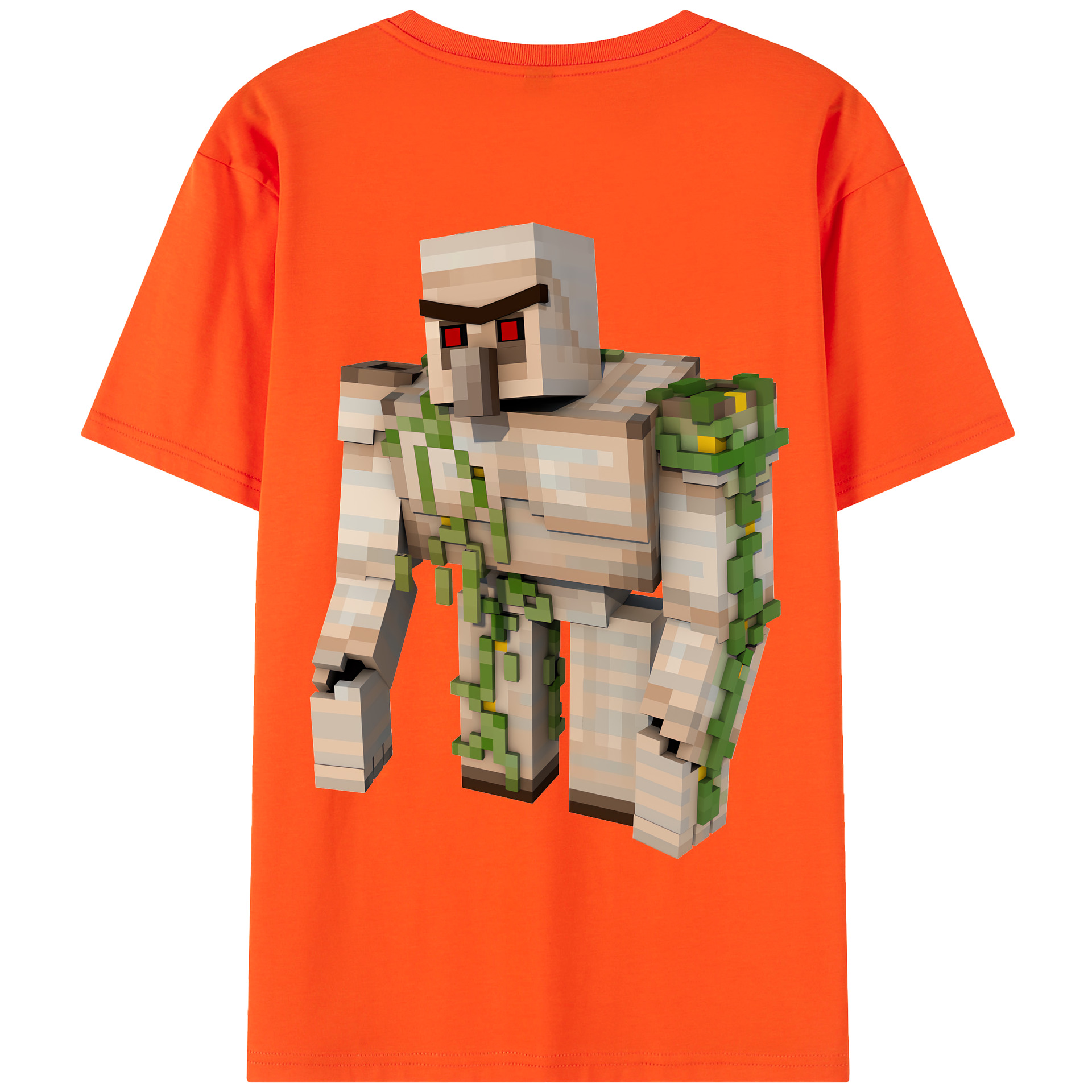 （画像用） マインクラフト ブロックの世界 Minecraft MC Block world 綿100％半袖Tシャツ（背面プリント）