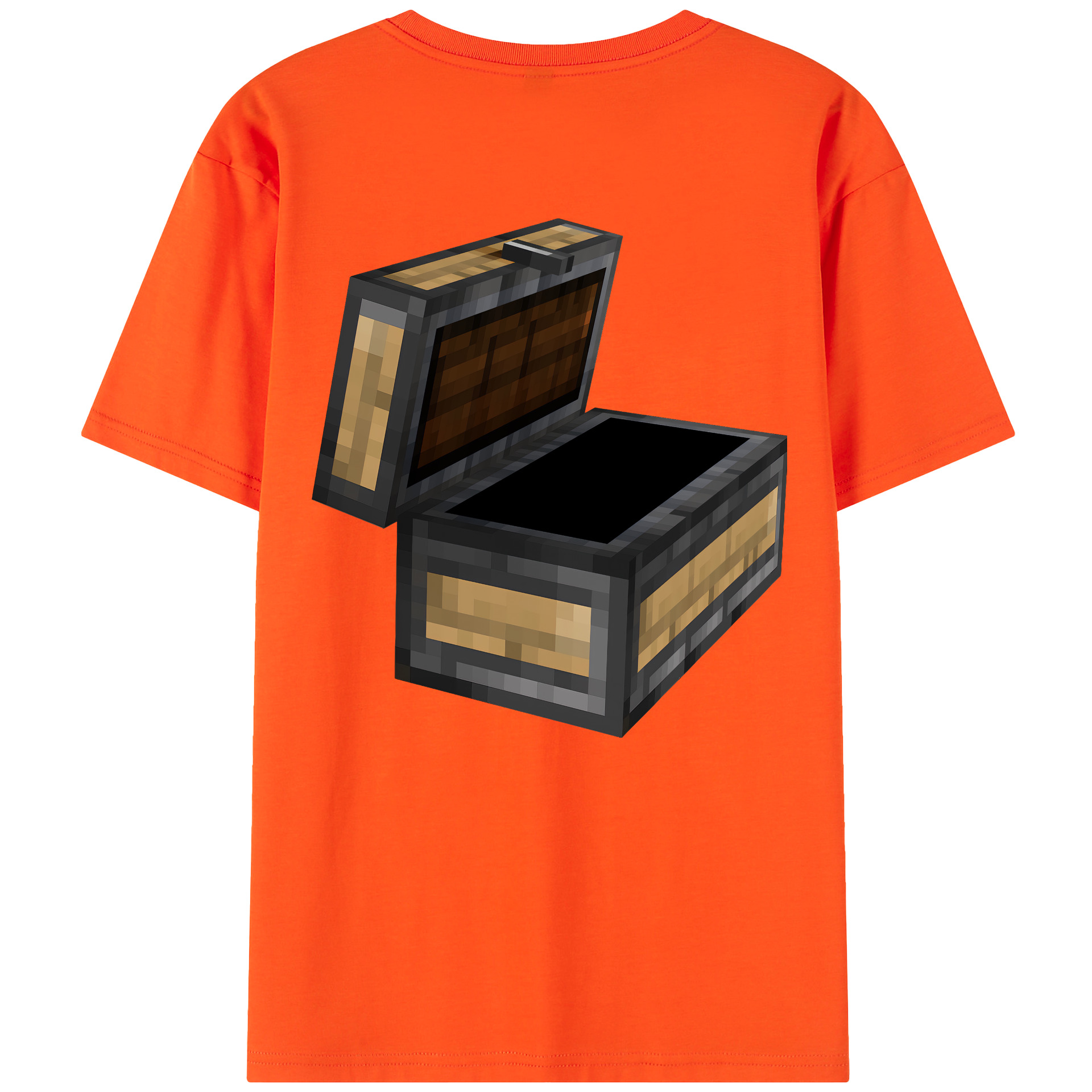 （画像用） マインクラフト ブロックの世界 Minecraft MC Block world 綿100％半袖Tシャツ（背面プリント）