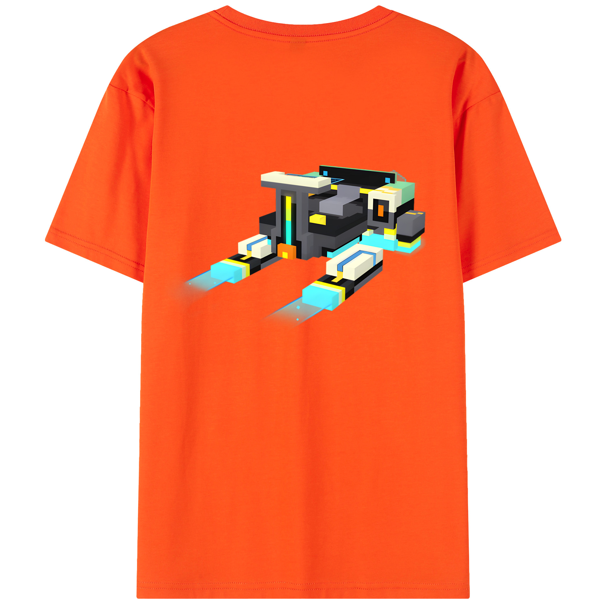 （画像用） マインクラフト ブロックの世界 Minecraft MC Block world 綿100％半袖Tシャツ（背面プリント）