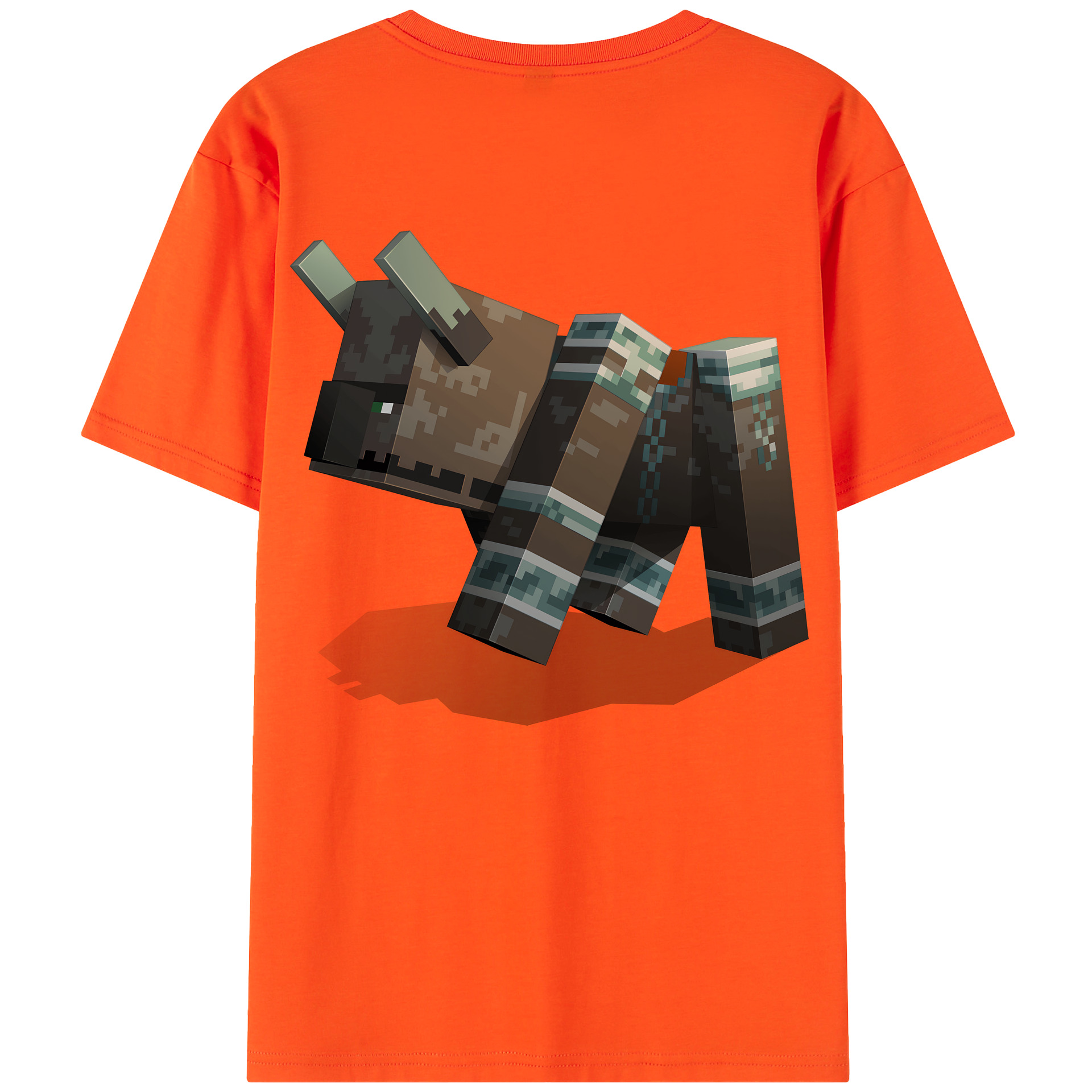 （画像用） マインクラフト ブロックの世界 Minecraft MC Block world 綿100％半袖Tシャツ（背面プリント）