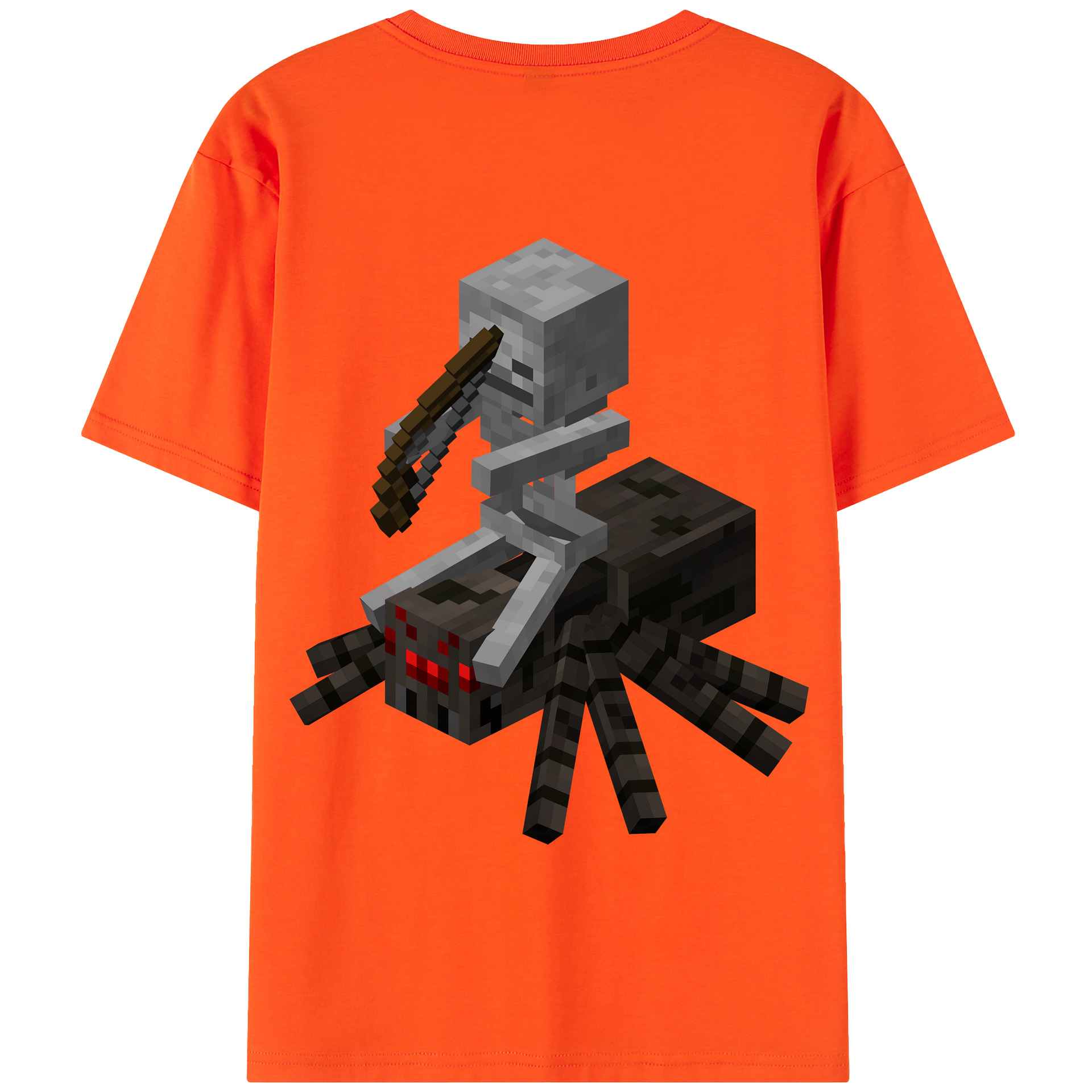 （画像用） マインクラフト ブロックの世界 Minecraft MC Block world 綿100％半袖Tシャツ（背面プリント）